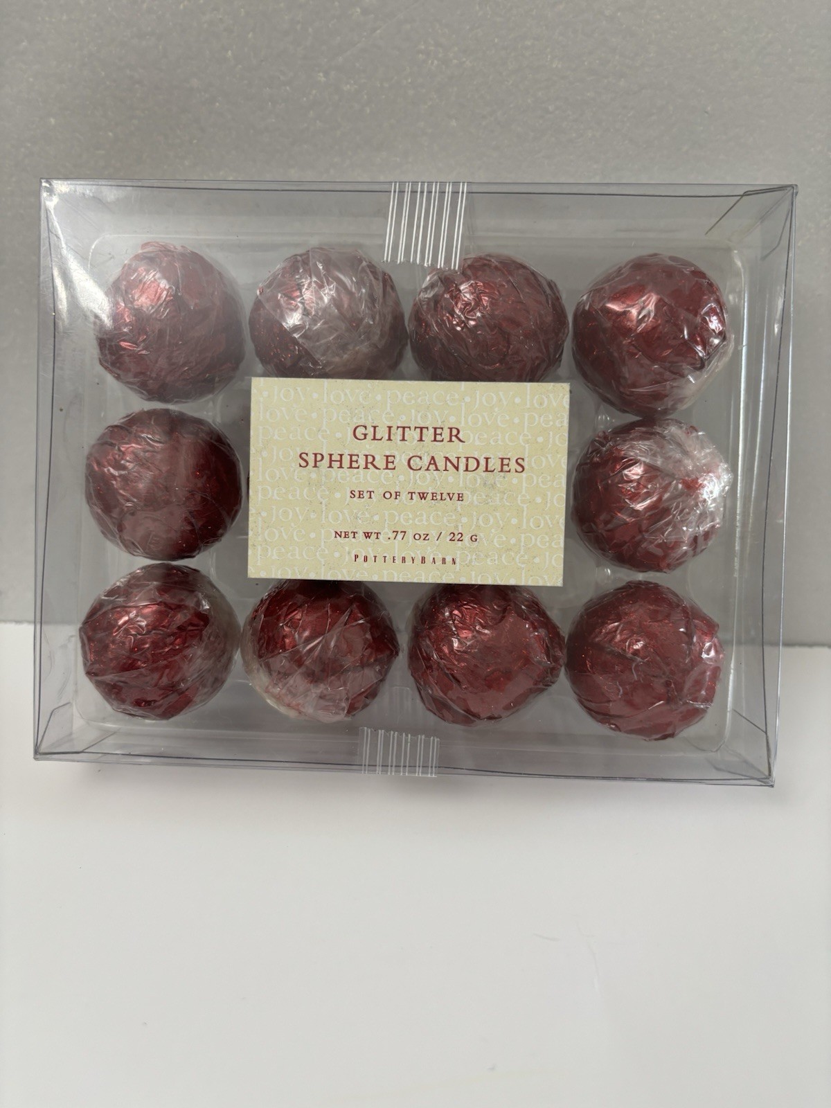 Pottery Barn Glitter Sphere Candles Set Of 12