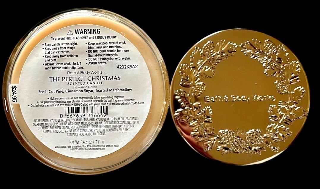 BATH BODY WORKS ~ THE PERFECT CHRISTMAS ~ 3-Wick Candle ~25-45 hrs/14.5 oz ~ NEW