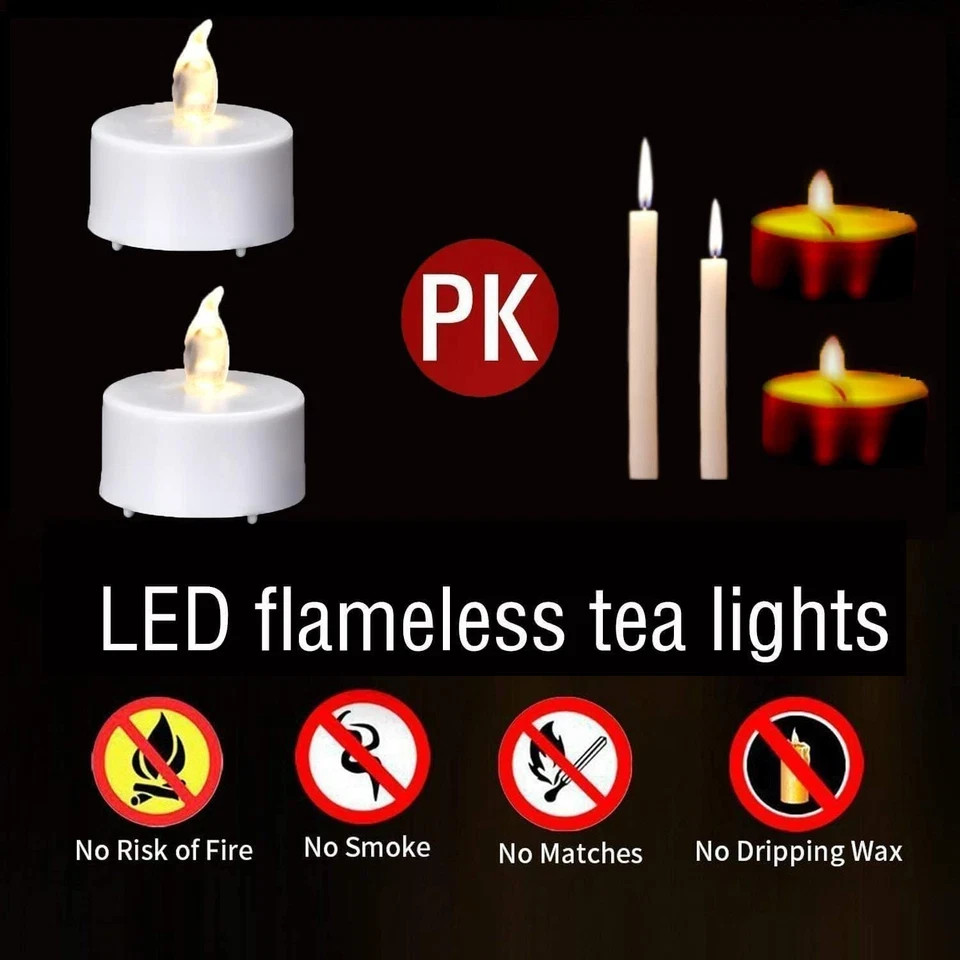 Tea Light Candles with Remote Control,Flickering Flameless LED Candle,Long Lasti
