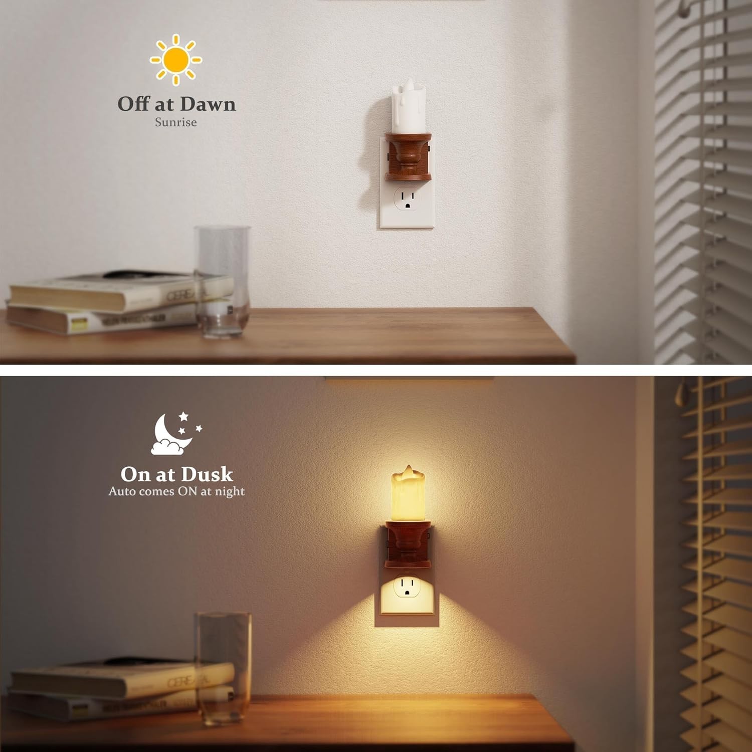 Soft White 2-Pack Nightlights with Dusk-to-Dawn Sensor, Perfect for Kids’ Rooms