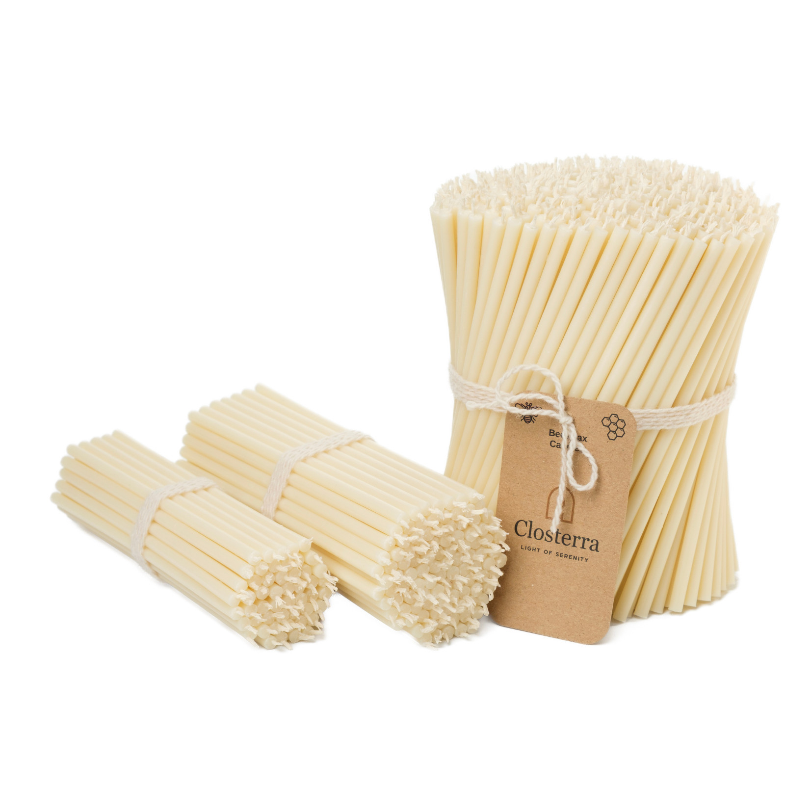 White Very Thin Beeswax Taper Candles 6.3″ x 0.2″ Church Orthodox (Pack 25-700)