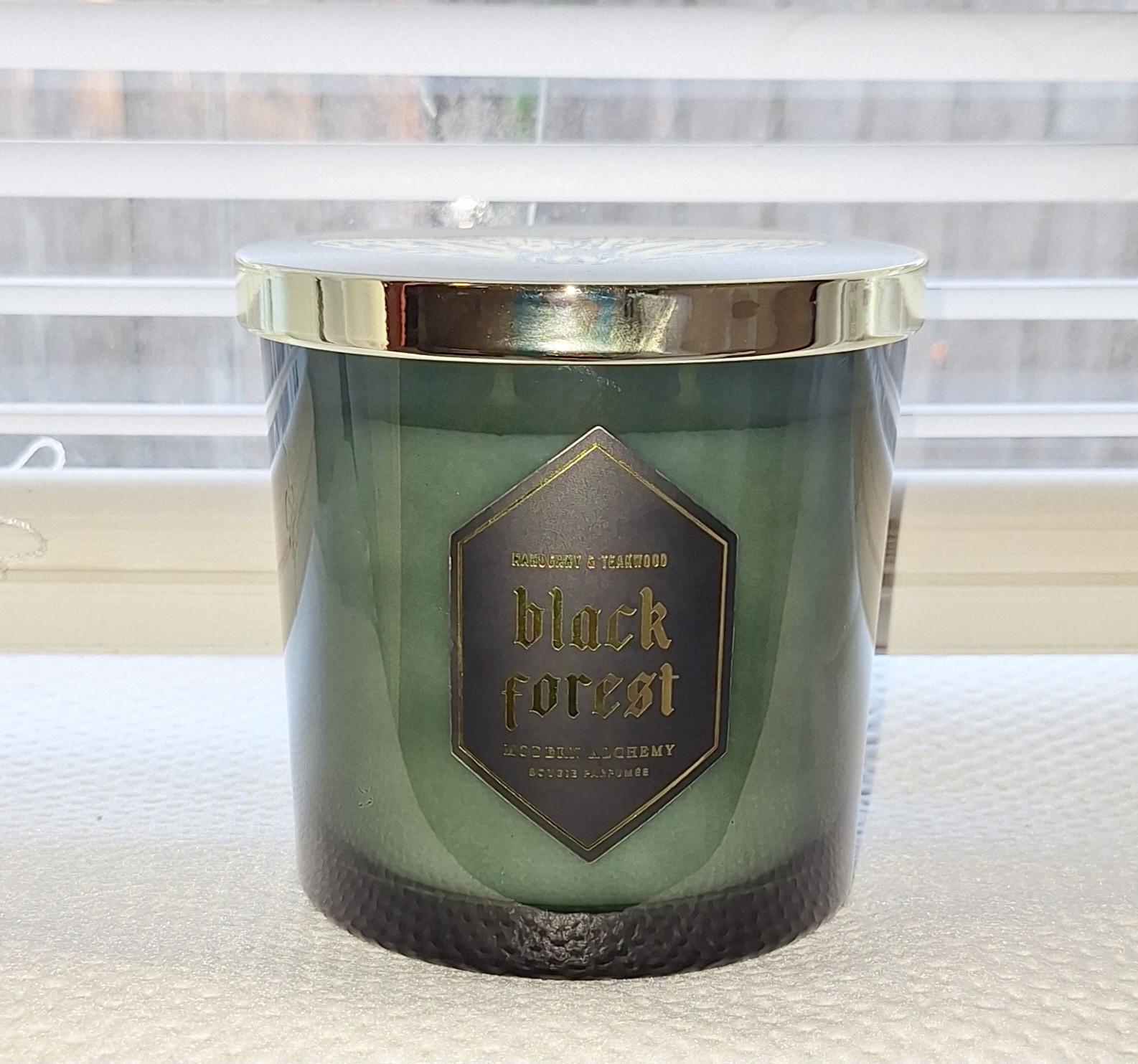 D.L. & Co Modern Alchemy Black Forrest Candle Mahogany & Teakwood NWOB Glass Jar