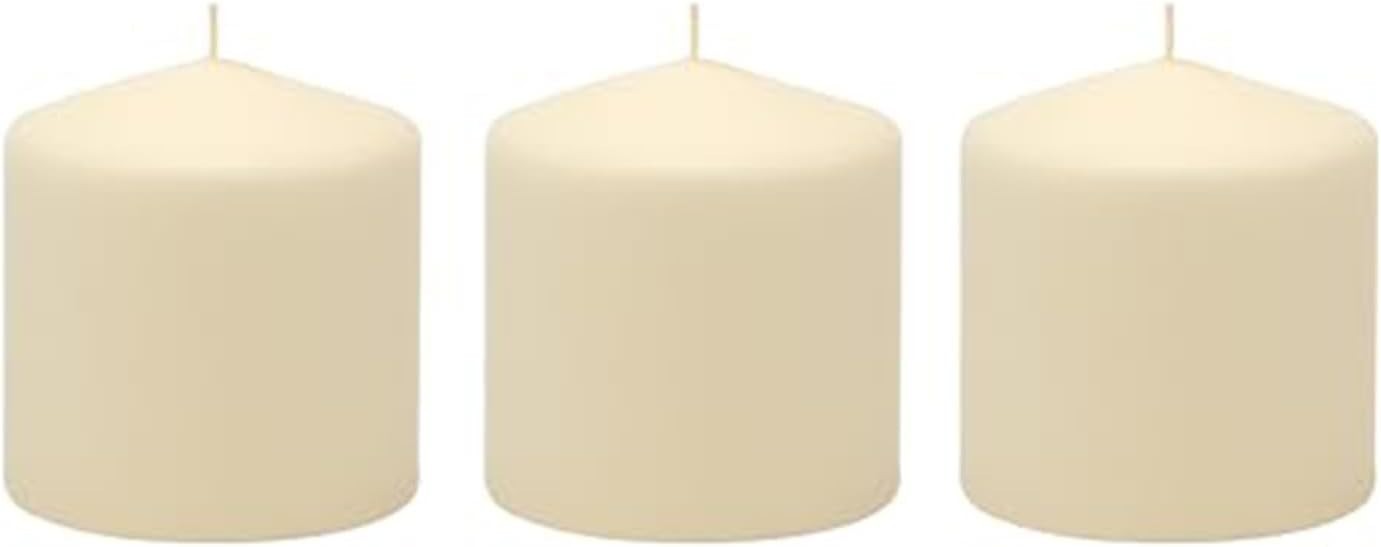 Long-Lasting Unscented 3″ x 3″ Pillar Candles – Ideal for Weddings, Indoor Décor
