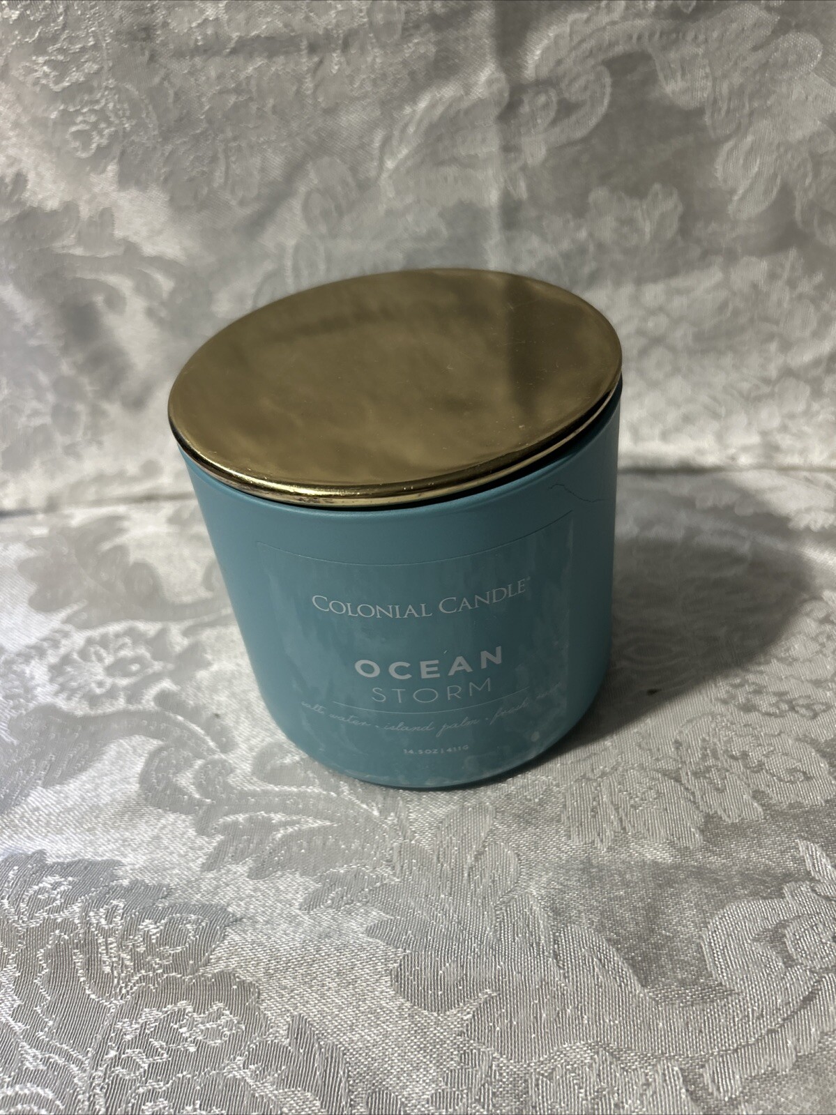 Colonial Candle Ocean Storm 14.5 oz 3 Wick Candle POP of Color FREE SHIPPING