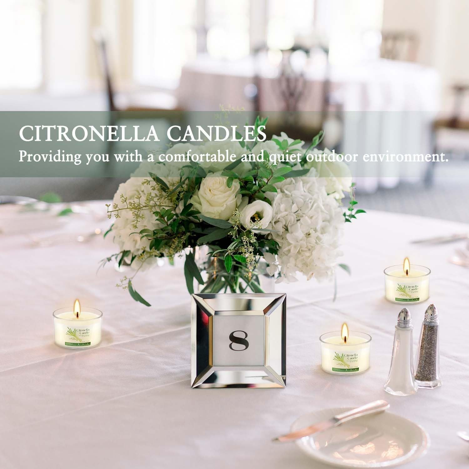40 Pack Citronella Candles Bulk, Long Burning Portable Travel Size Soy Wax Ca…