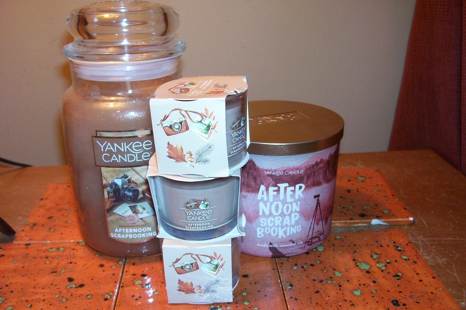 yankee candle 22oz & 14.5oz JARS AFTERNOON SCRAPBOOKING + 3 MINIS