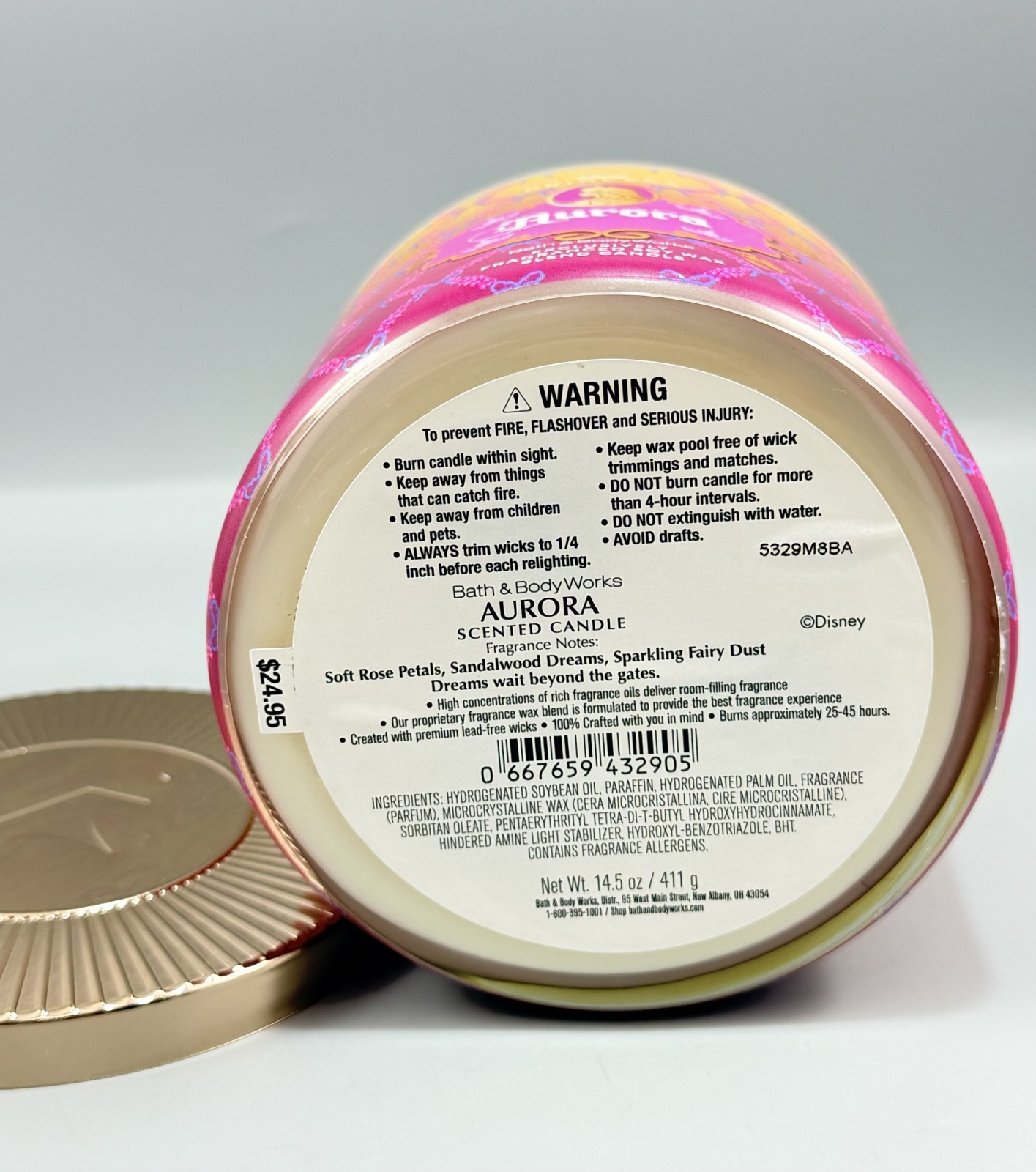 Bath & Body Works Disney Princess Aurora 3-Wick Scented Candle