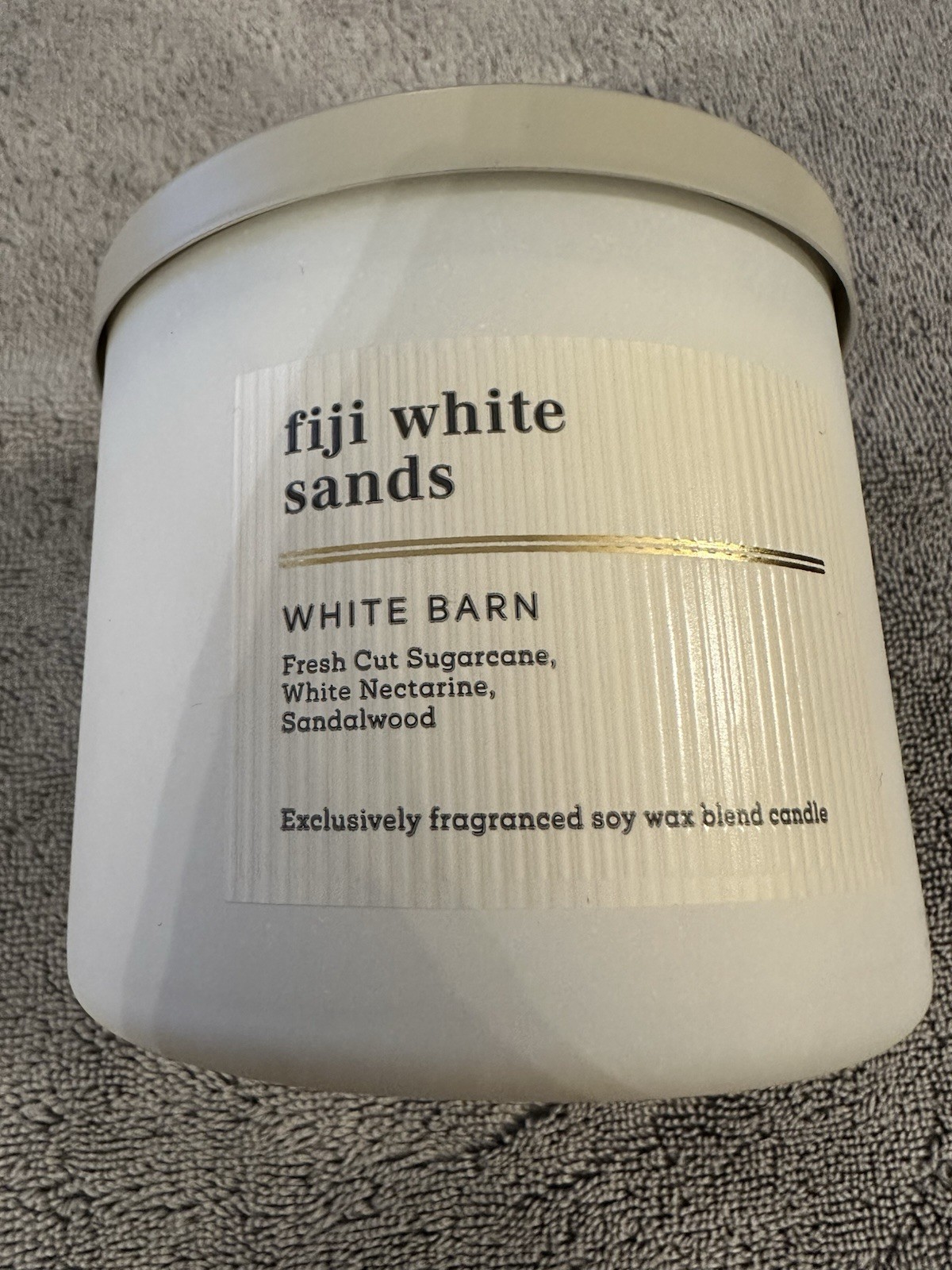Bath and Body Works White Barn Fiji White Sands 14.5 oz 3 Wick Candle NEW W/Lid