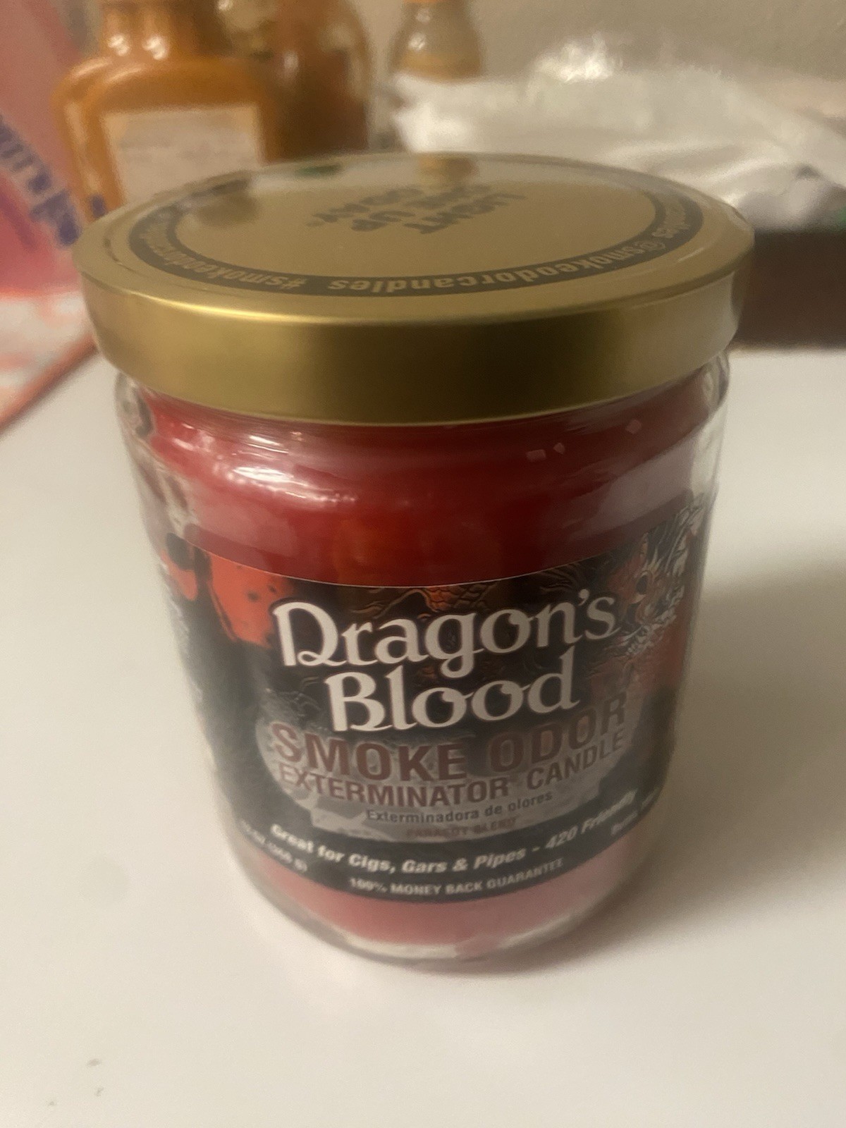 Dragon Blood Jar Candle Scented Smoke Odor Exterminator