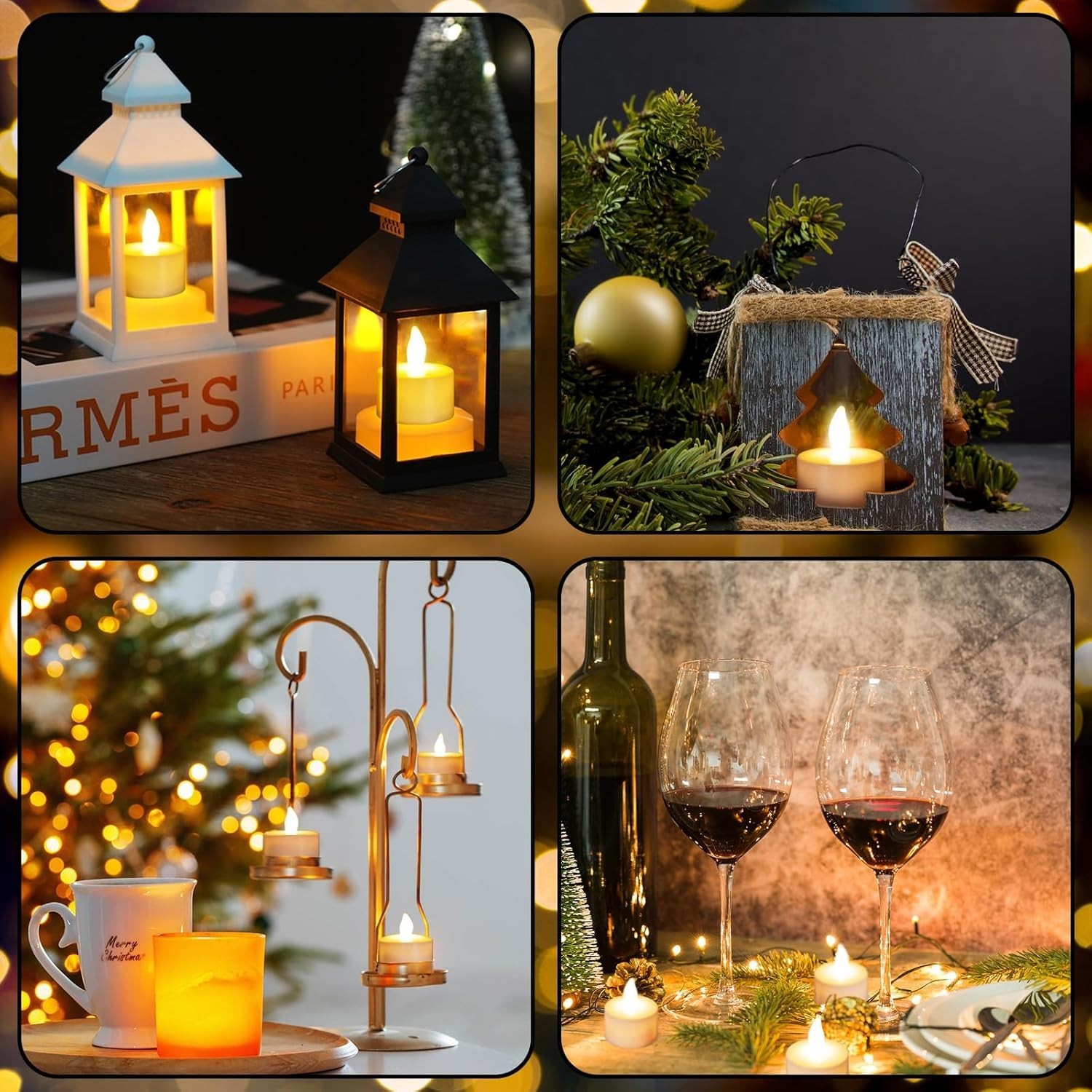 12pcs LED Rechargeable Tea Lights with Remote Timer and USB Charging Base Fla…