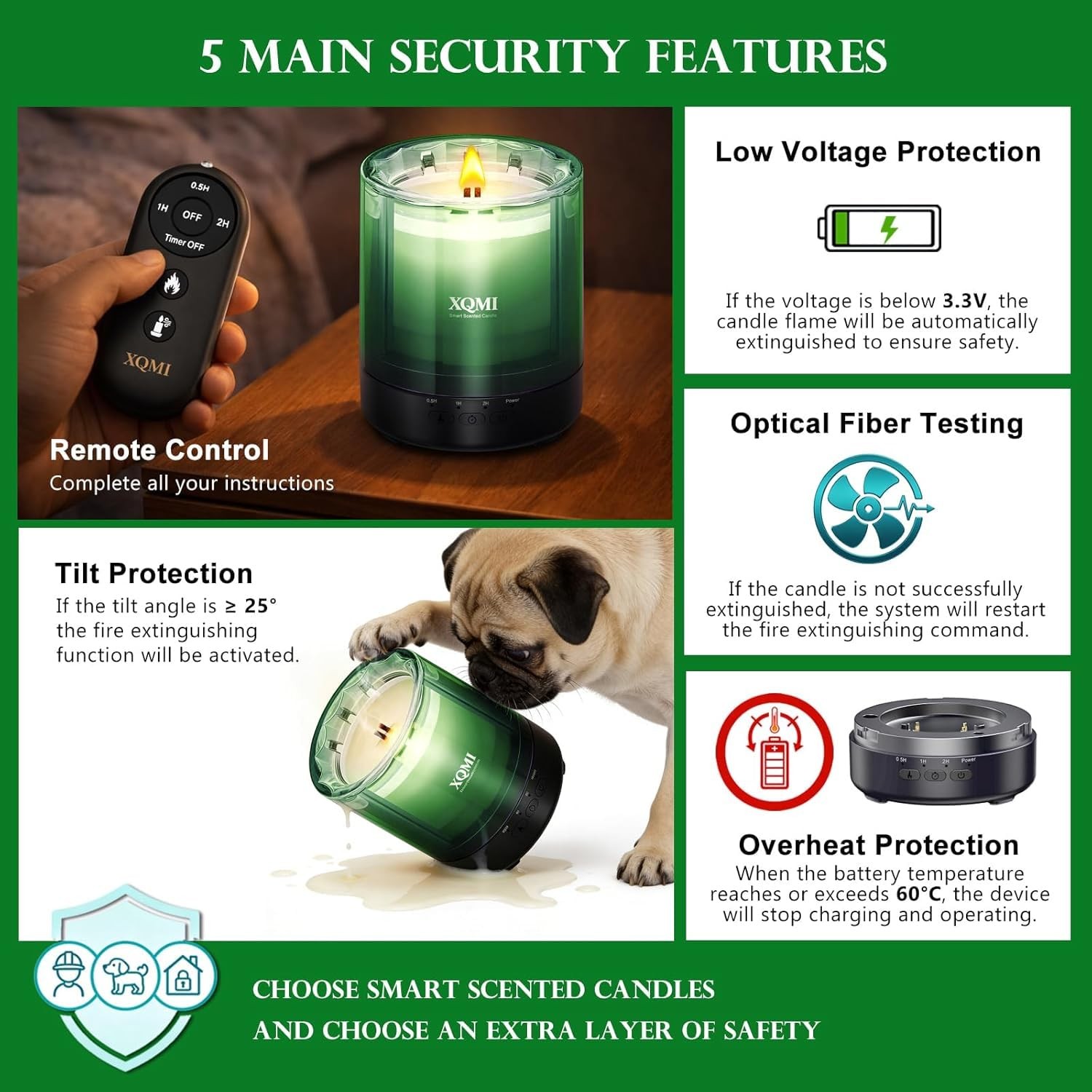 ** NEW Smart Scented Candle | Remote Ignition | Timer | Paraffin-Free | Pine