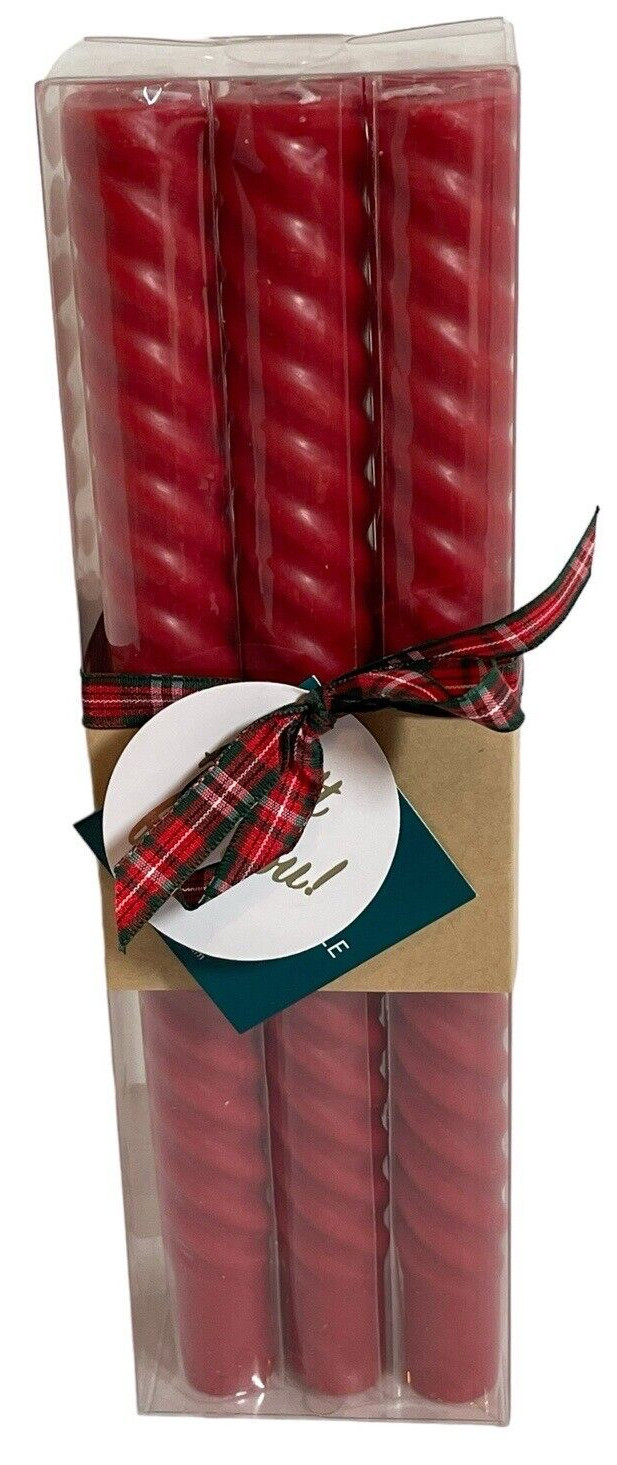 HD Designs Holiday Collection Red Tapers 10 inches Tall 3/4 Inches in Diameter