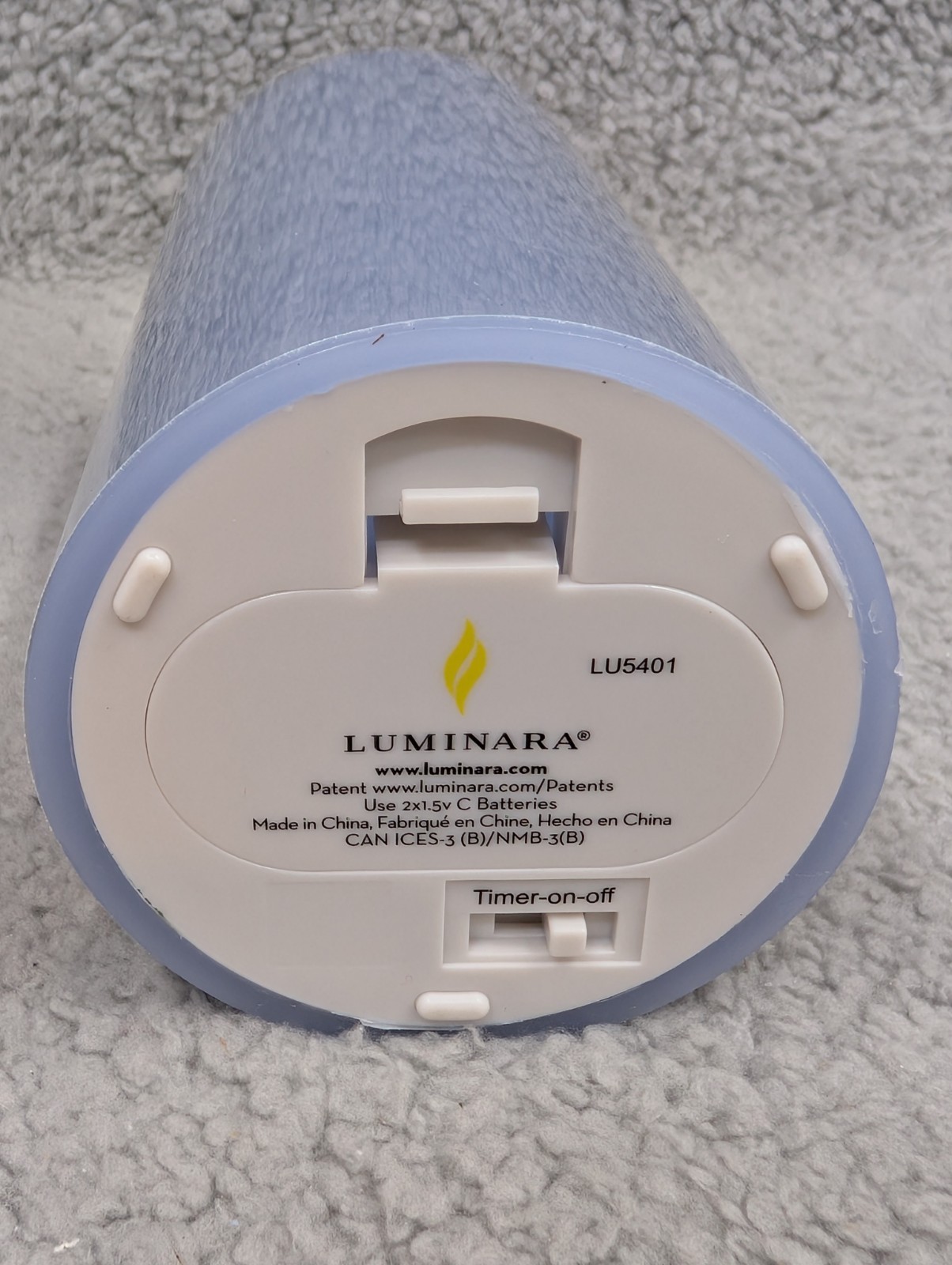 Luminara Set of 3 Flameless Candle Faded Denim Blue 4″, 5″, 6″, Remote, Gift Box