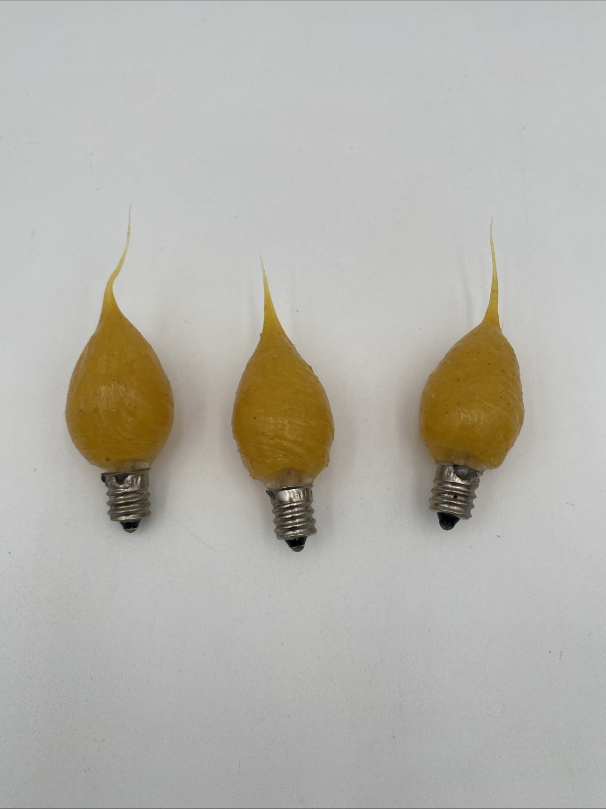 Yellow/ Gold Silicone Dipped Light Bulb Primitive Country Decor Accent Set Of 3