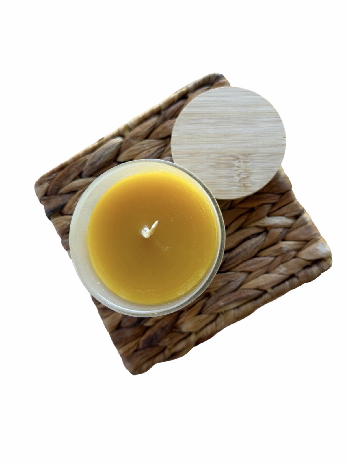 Handmade 6 oz Pure ColoradoBeeswax Candle in Frosted Glass Jar Natural Non Toxic