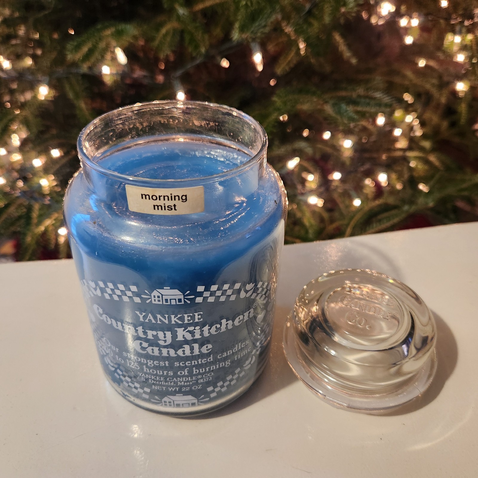 Vtg Yankee Country Kitchen Candle “Morning Mist” 22oz Large Jar *Retired* 1980’s