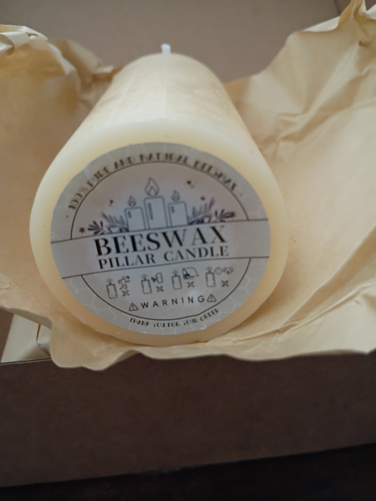 Beeswax Handmade 100% Beeswax 2x4in 4pk Pillar Candles