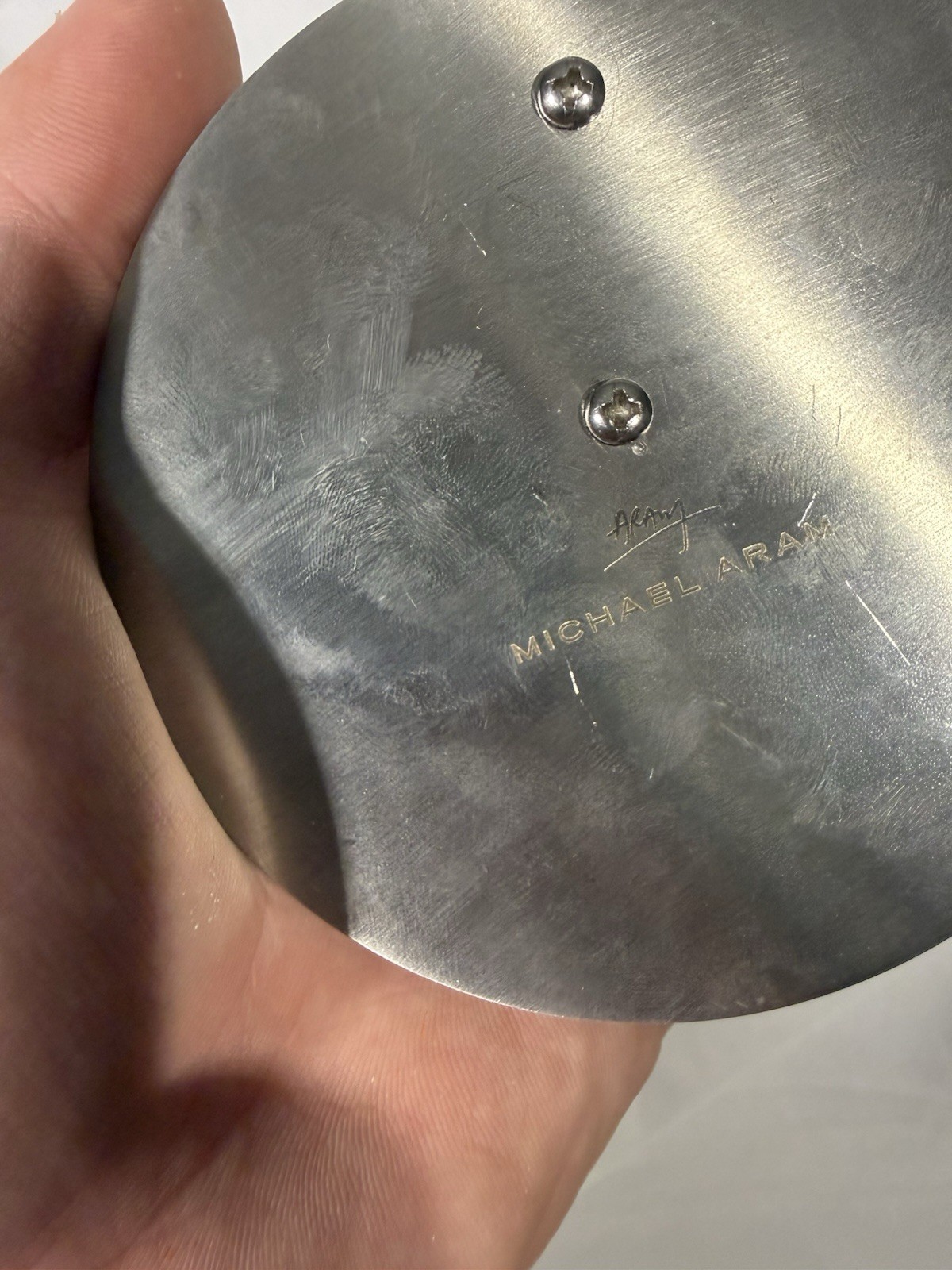 MICHAEL ARAM Pewter Bronze Leaf Candle Replacement Lid, Art Sculpture Signed