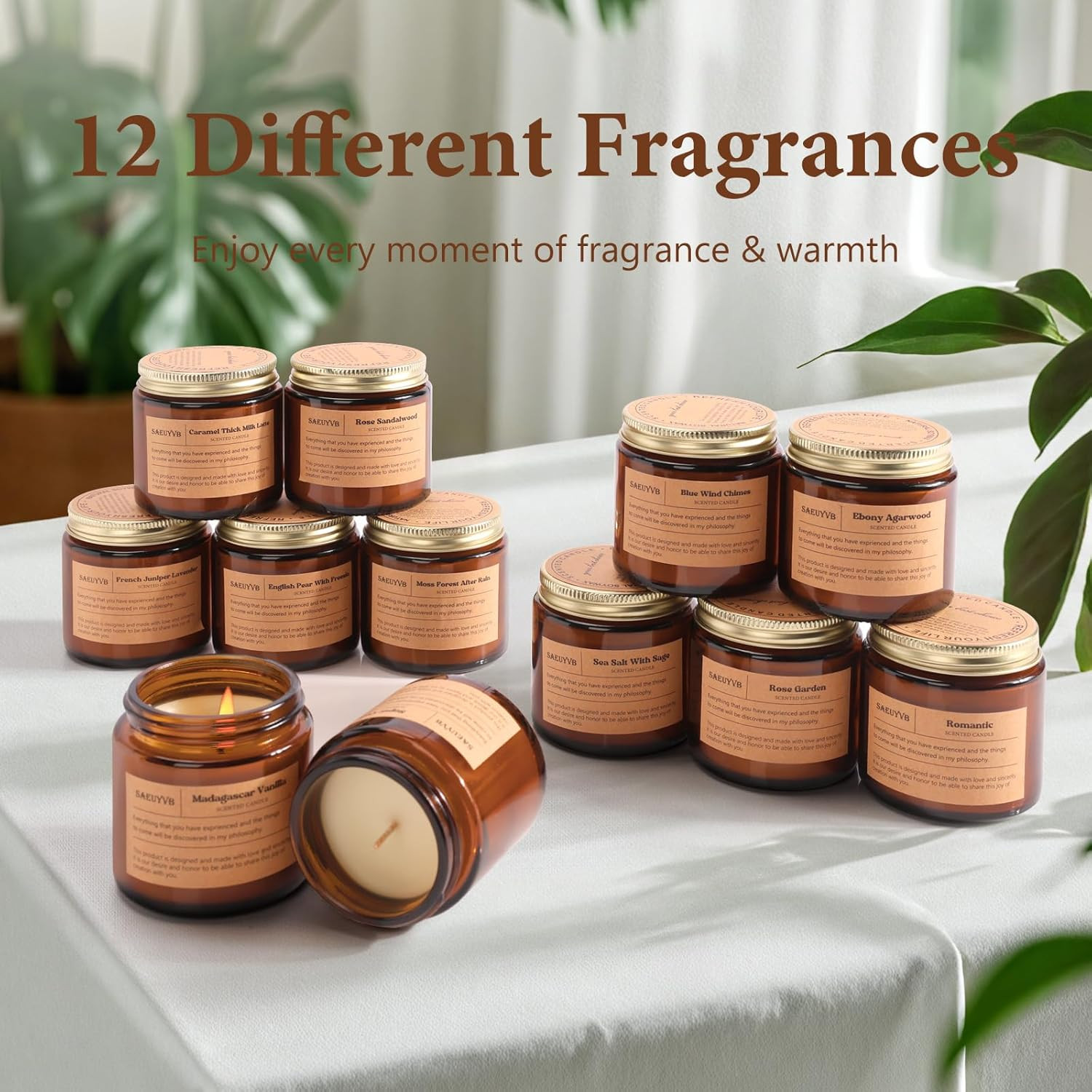 12 Pack Candles for Home Scented,Scented Candles Gift Set for Women &Men,Natural
