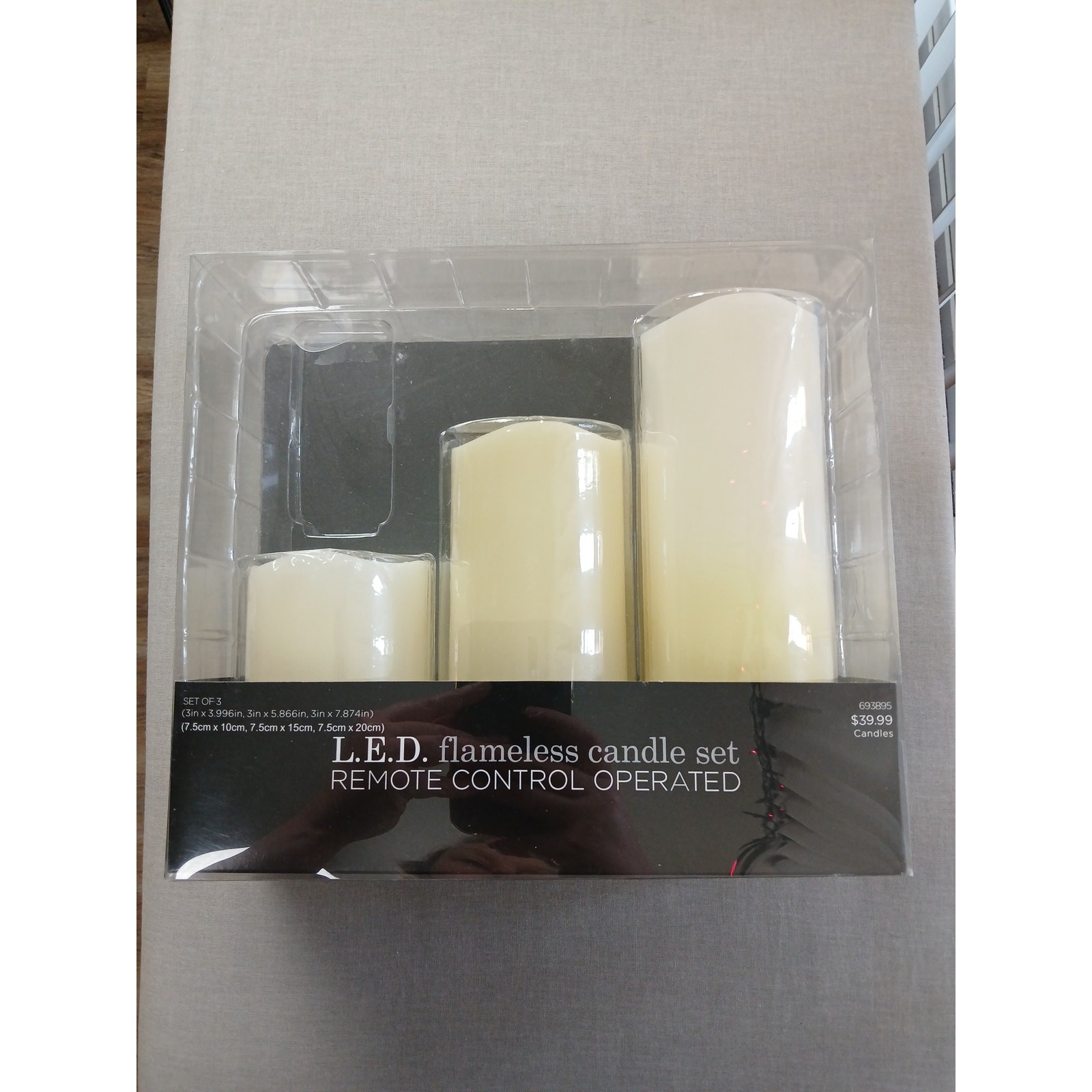 LED Flameless Candle Set of 3 vanilla missing remote AAA batteries NOT included