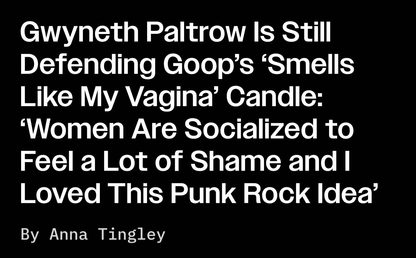BRAND NEW “This Smells Like My Vagina” Gwyneth Paltrow Candle. 100% Authentic