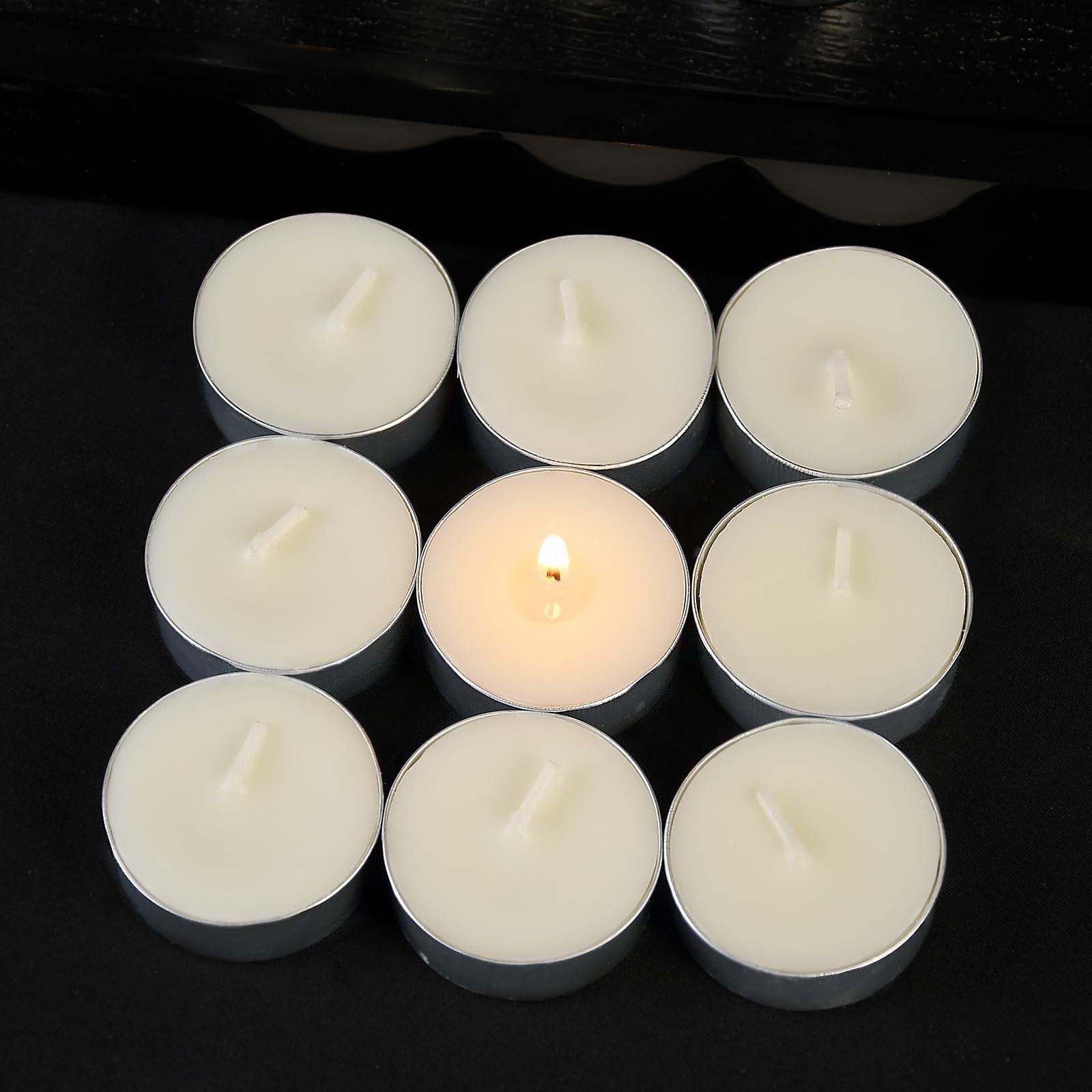 100 Pack Soy Tealight Candles – 100% Natural Soy Wax,4 Hours Long Burning,Uns…