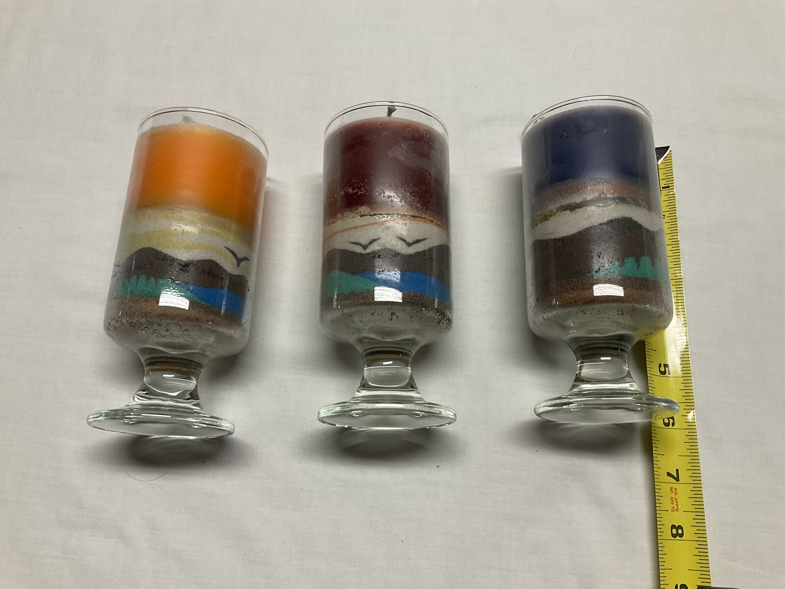 3 Homemade Sand Art Candle in Glass Landscapes