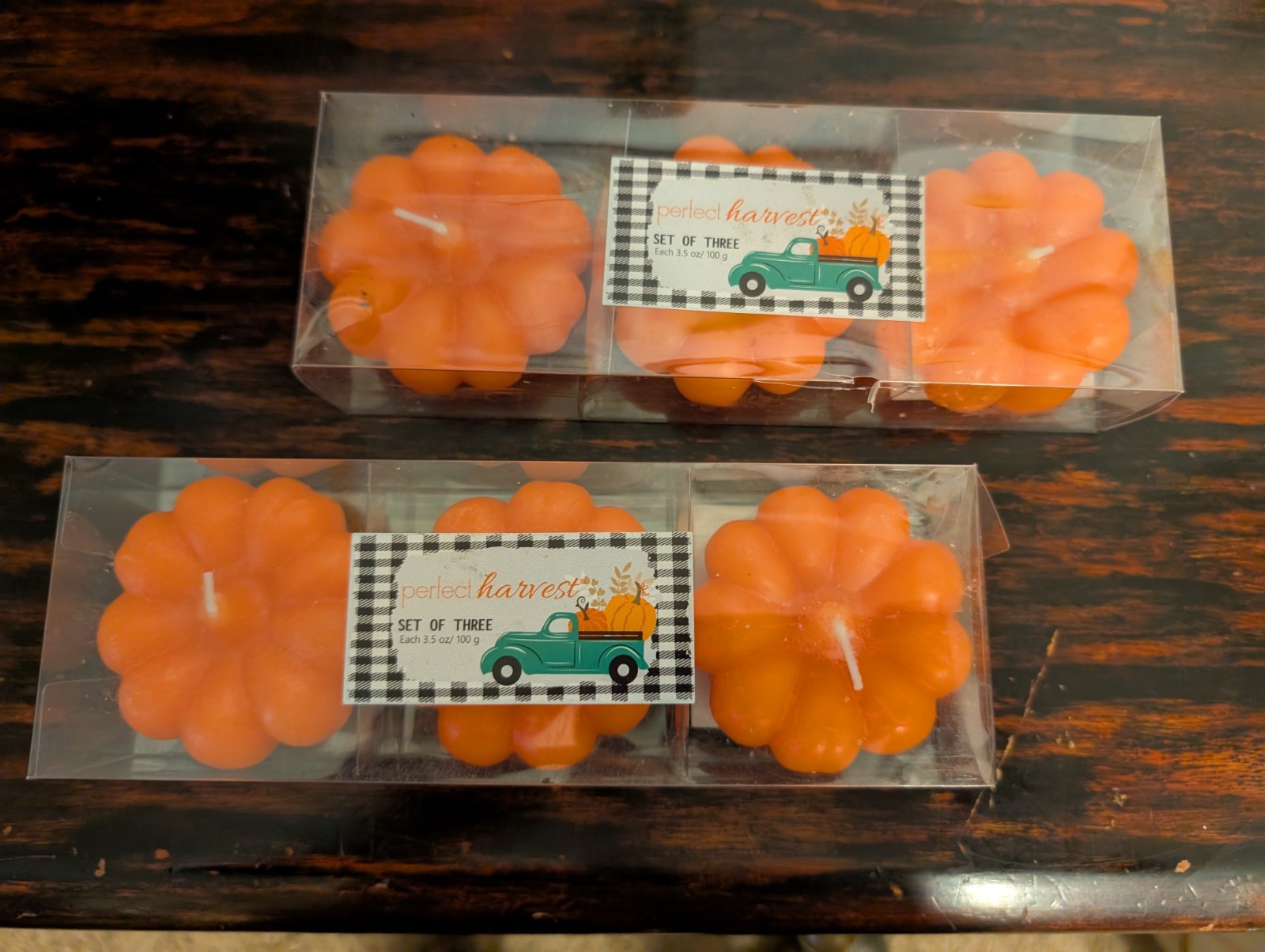 Lot Of 2 Packs Pumpkin Shaped Candles Fall Autumn Halloween Party Decor New