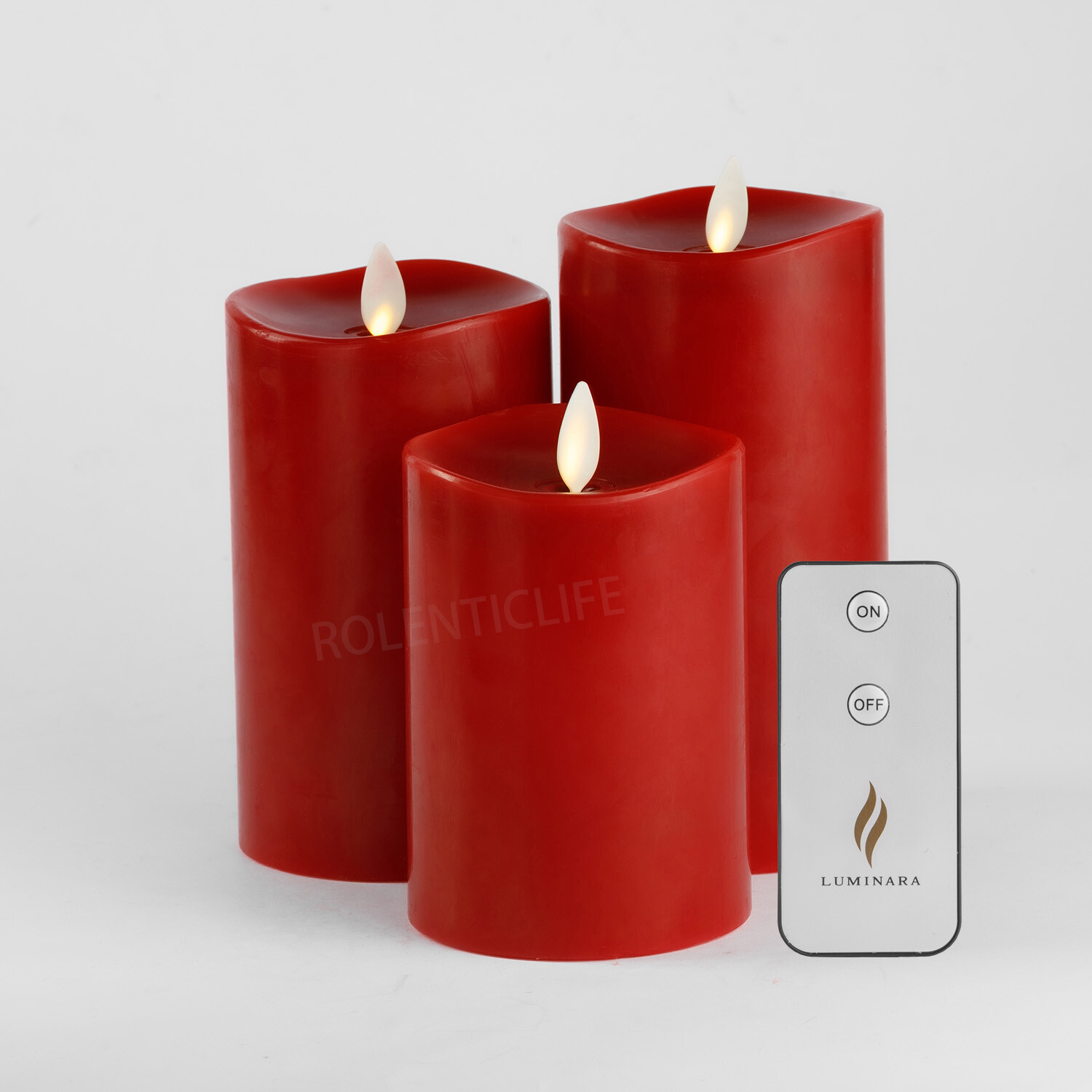 Luminara Flameless Unscented Real Wax LED Candle-with Remote Mobile Wick-3pcs