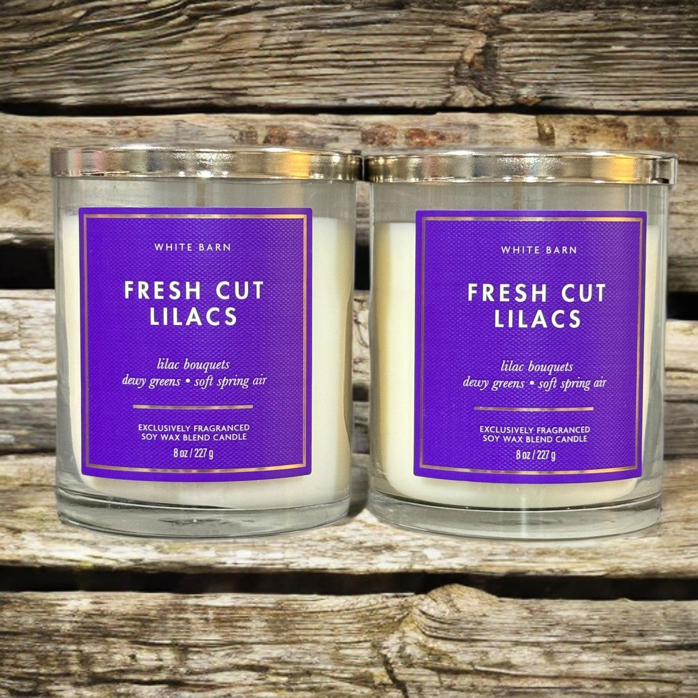 Bath & Body Works FRESH CUT LILACS Single Wick Candle 8oz (2-PACK)