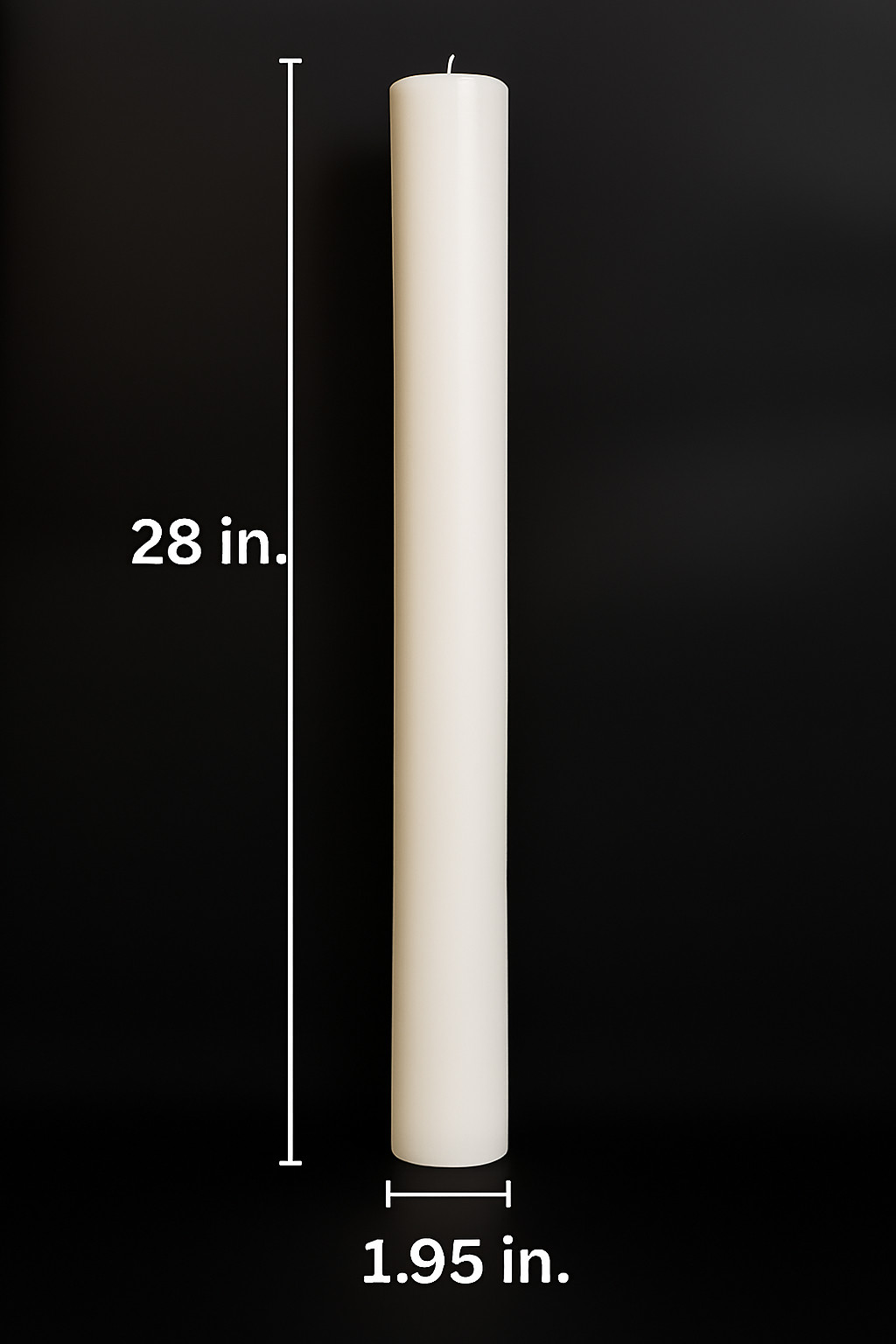White Candle 28 inch Tall Unscented Handmade Pillar – 3 Width Options – Wedding