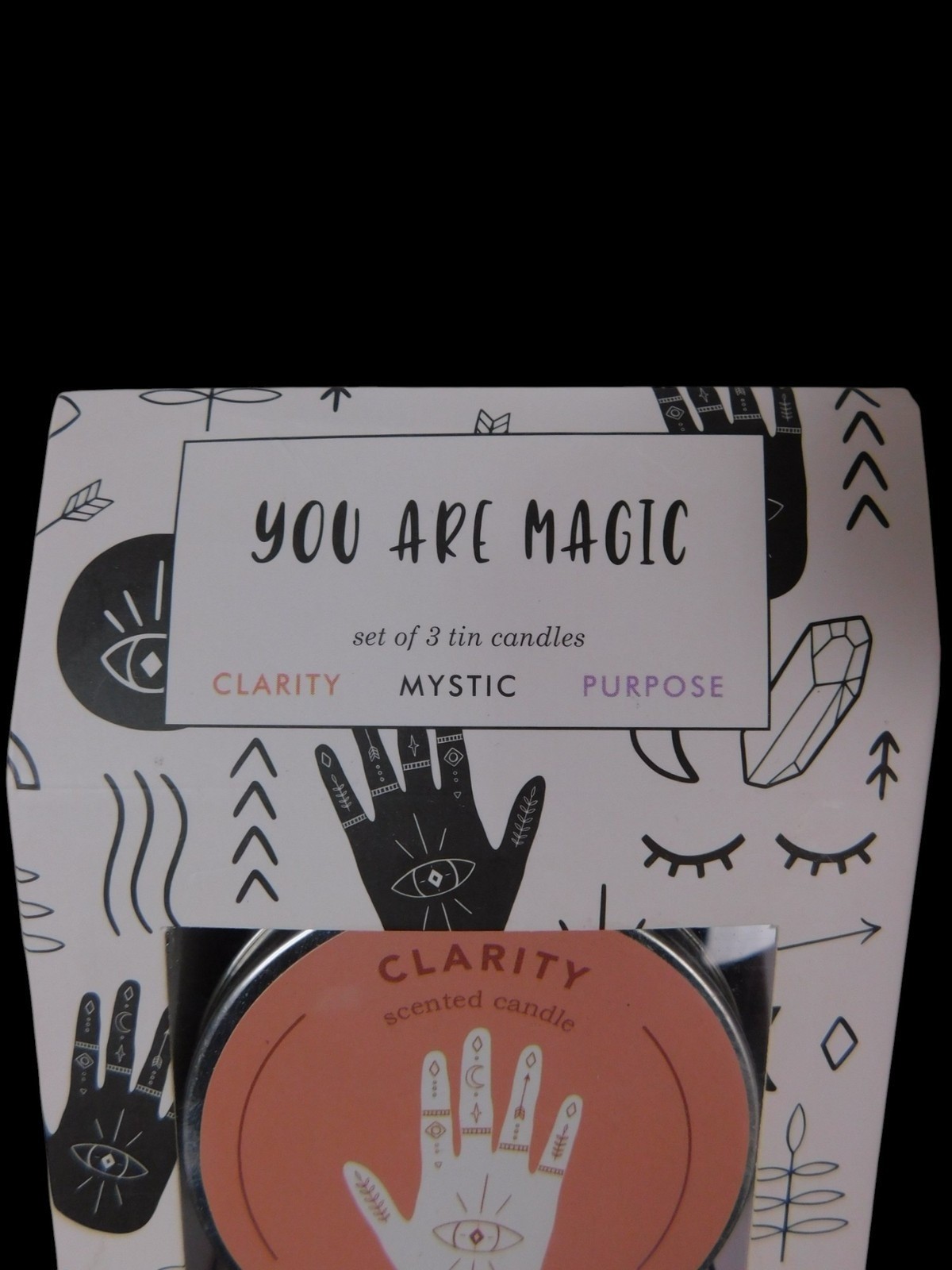 You Are Magic Scented Candle Set 3 Tin Clarity Mystic Purpose Crystals Gift Deco