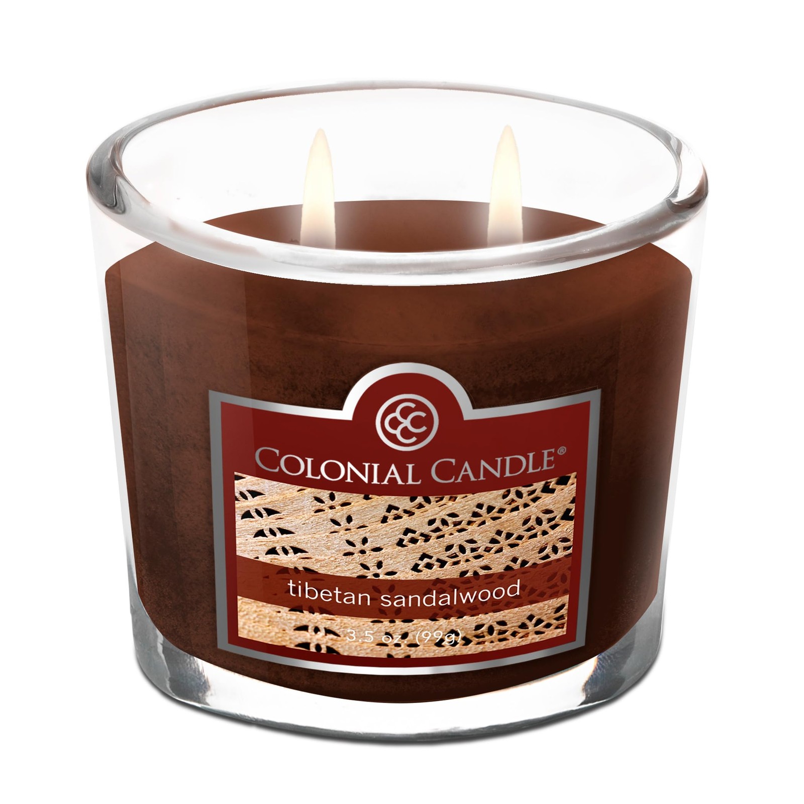 Tibetan Sandalwood Scented Jar Candle, 2 Wick, 3.5 oz, Mottled Wax