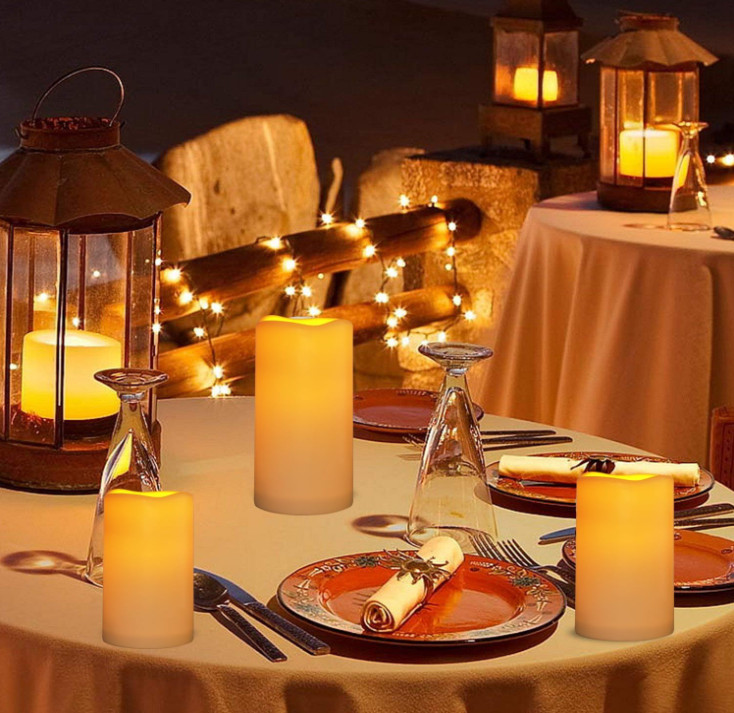 LED Candles With 10-Key Remote Timer Flickering Flameless Outdoor Indoor 2 Pack
