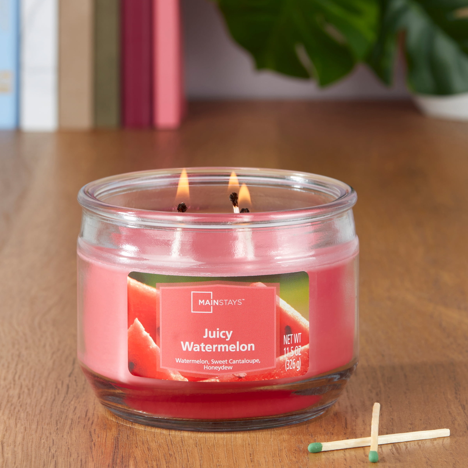 (3 pack) Juicy Watermelon Scented 3-Wick Glass Jar Candle, 11.5 oz