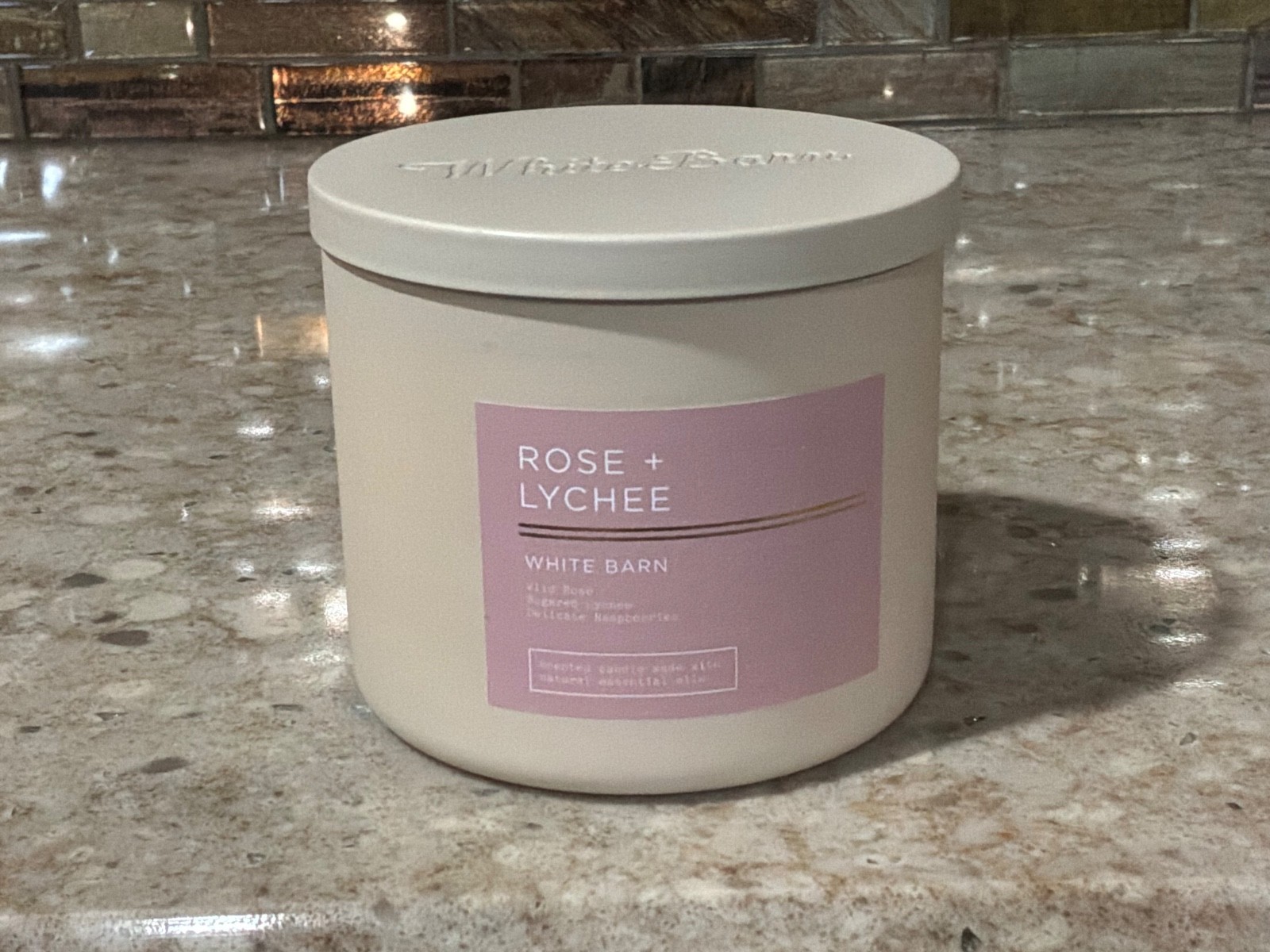 White Barn Candle 🌹 ROSE + LYCHEE ~ Bath & Body Works ~ 3 Wick Candle 14.5 oz