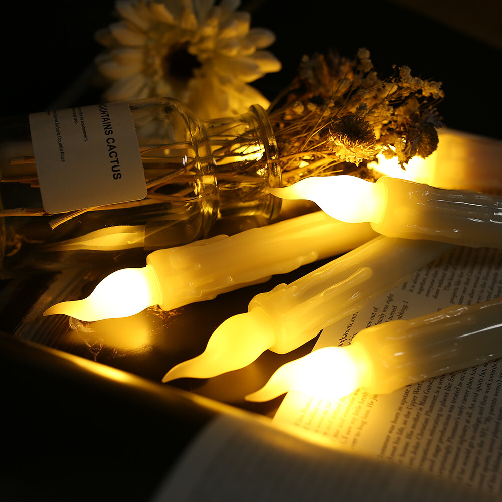6PCS Battery Operated Flameless LED Taper Candles light Christmas Window Candle
