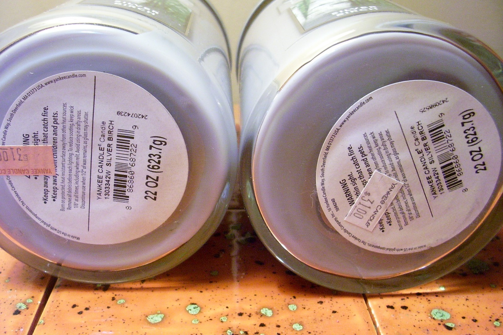 yankee candle 2-22oz TUMBLERS SILVER BIRCH + PKG WAX MELTS