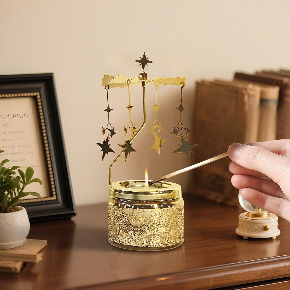 Elegant Butterfly Candle with Rotating Holder Box Set Gift For Women Home Decor