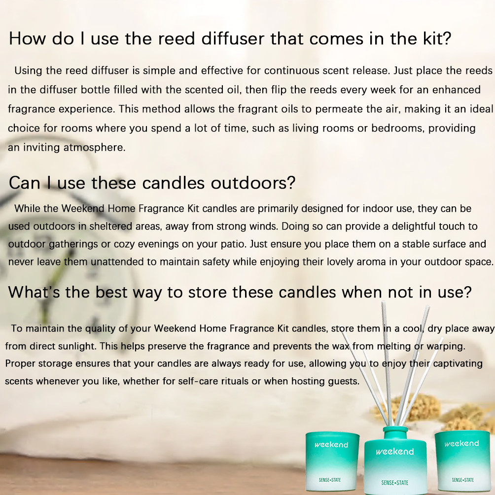 Weekend Home Fragrance Kit Scented Candle Set with Reed Diffuser Gift New US