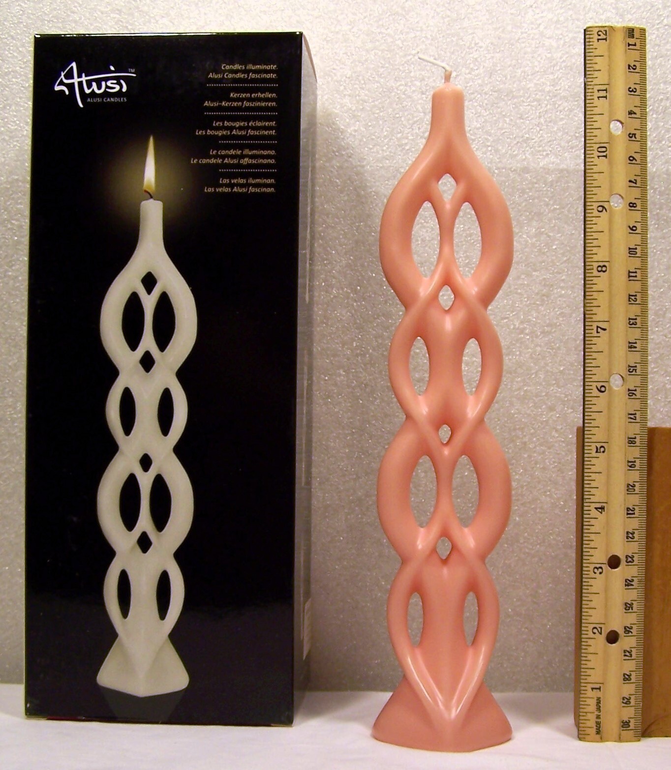 Alusi Multi Flame Candle LELA Blush Pink Rose Unscented Modern Avant-garde Decor