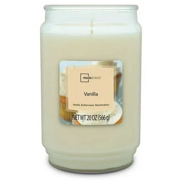 Mainstays Scented Single-Wick Large Glass Jar Candle, 20 oz – Select Scent