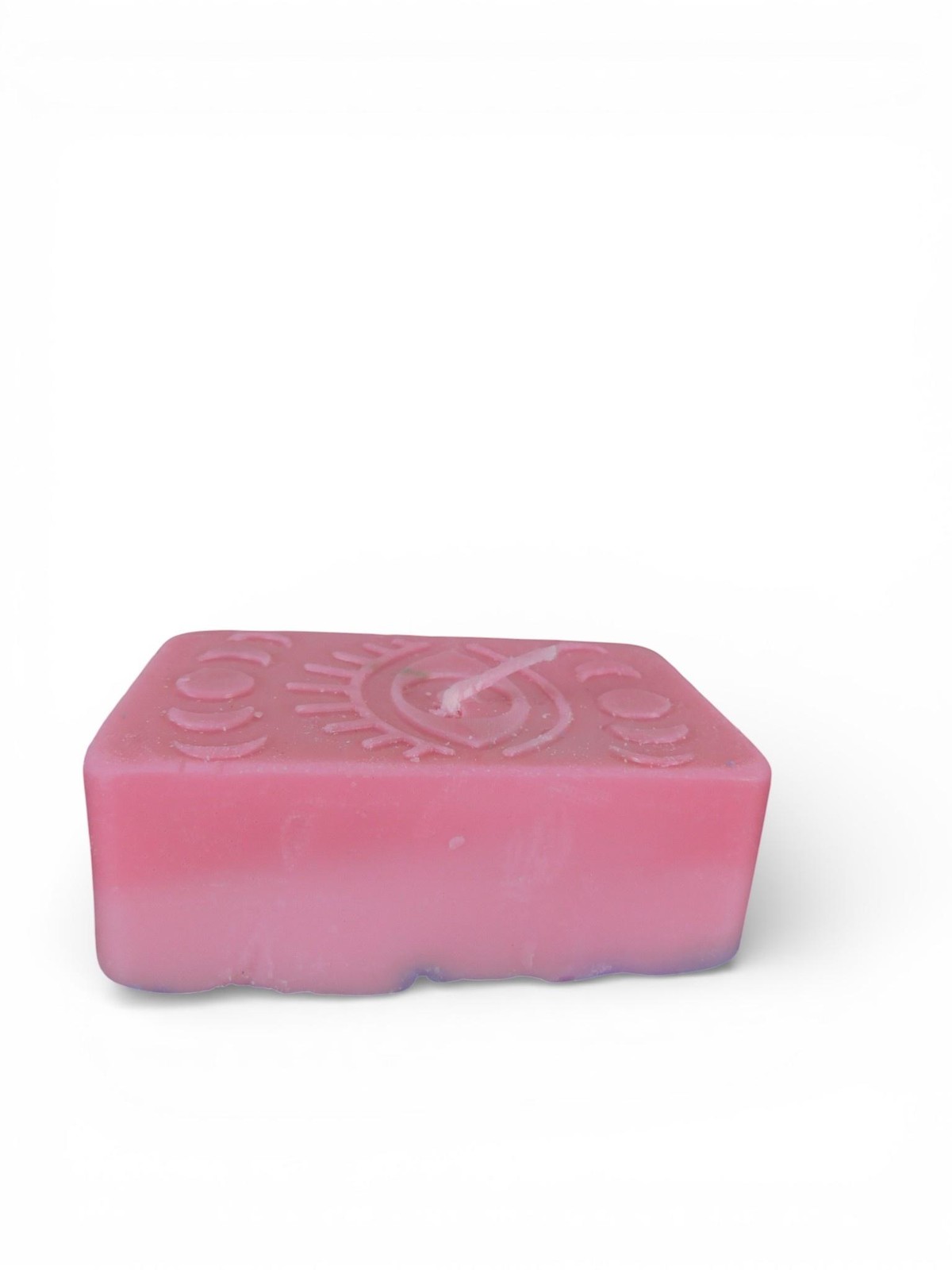 Handmade Pink Rectangle Eye Moon Phase Candle Small Mystical Wax Decor Witch