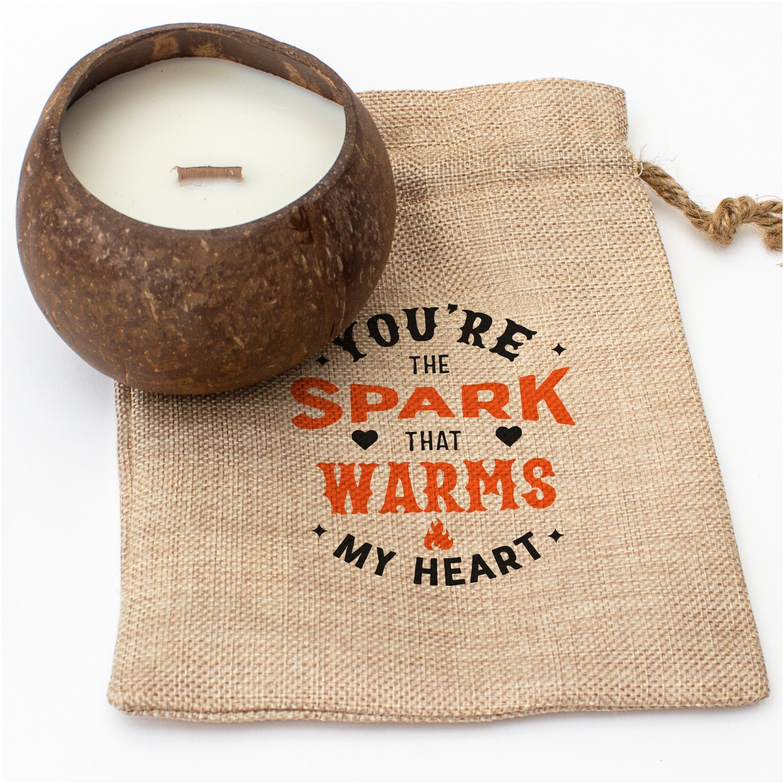 NEW – YOU’RE THE SPARK THAT WARMS MY HEART – Toasted Coconut Bowl Candle – Gift