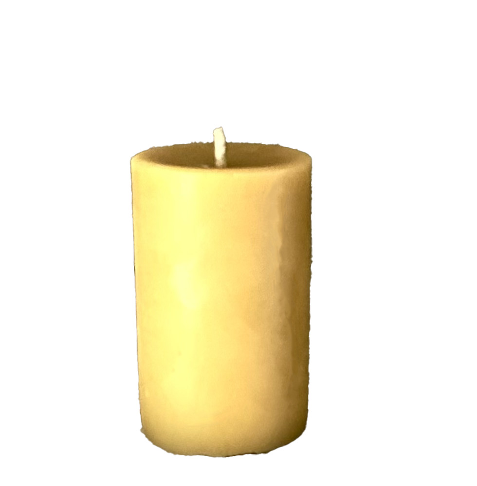 Handmade 100% Pure Beeswax Pillar Candle 2″ x 3″ 100% Cotton Wick