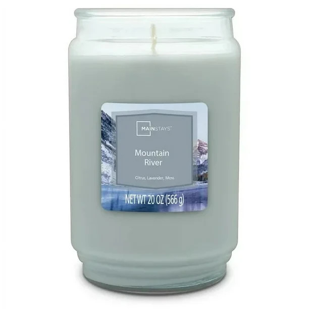 Mainstays Scented Single-Wick Large Glass Jar Candle, 20 oz – Select Scent