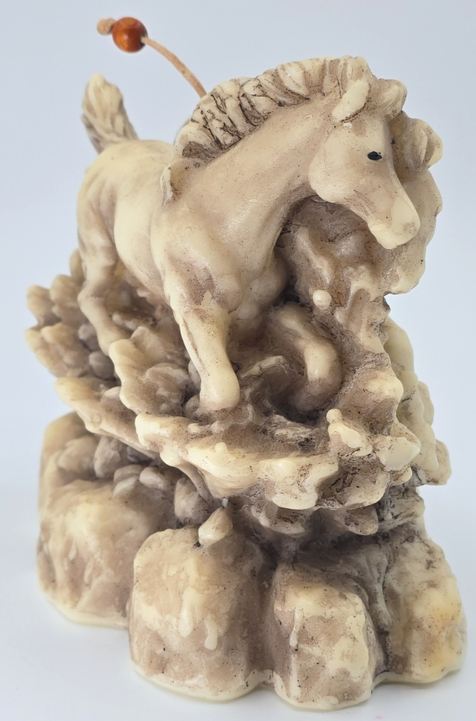 Lava Candle Art 3D Horses Splashing Sculpted Pillar Country Western Rodeo Unused