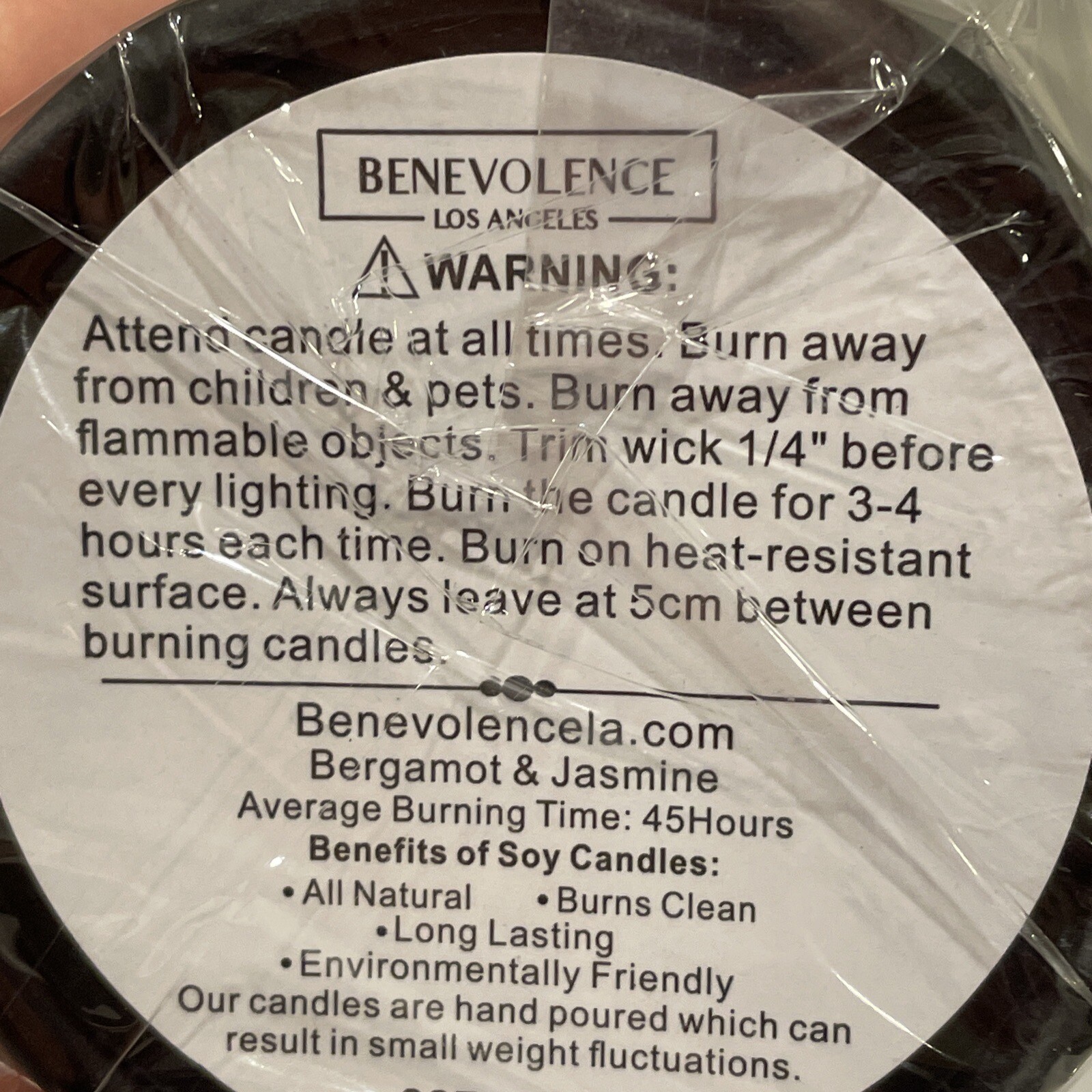 Benevolence LA 3 Wick Candle | Bergamot & Jasmine Large Candle