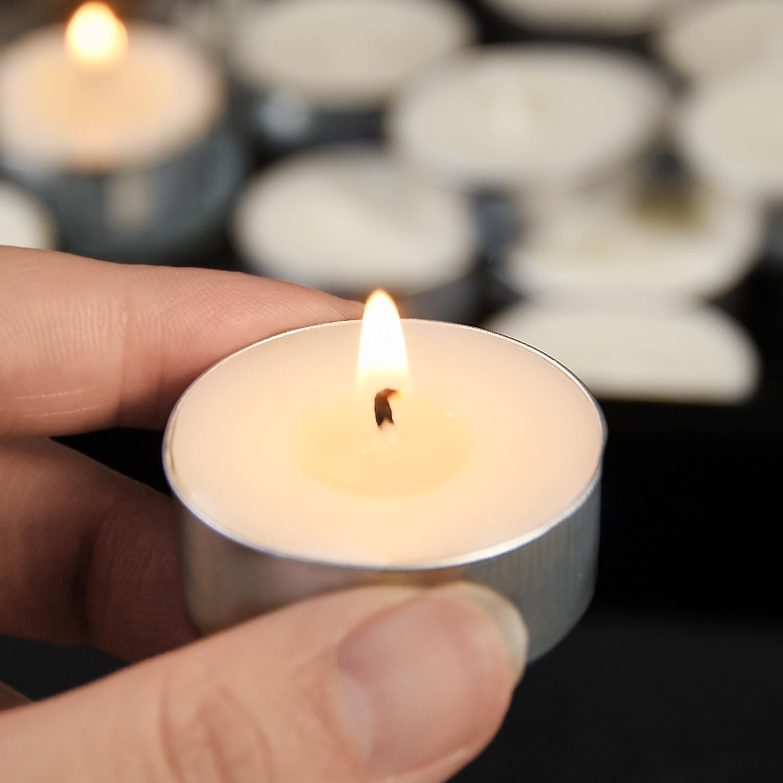 100 Pack Soy Tealight Candles – 100% Natural Soy Wax,4 Hours Long Burning,Uns…