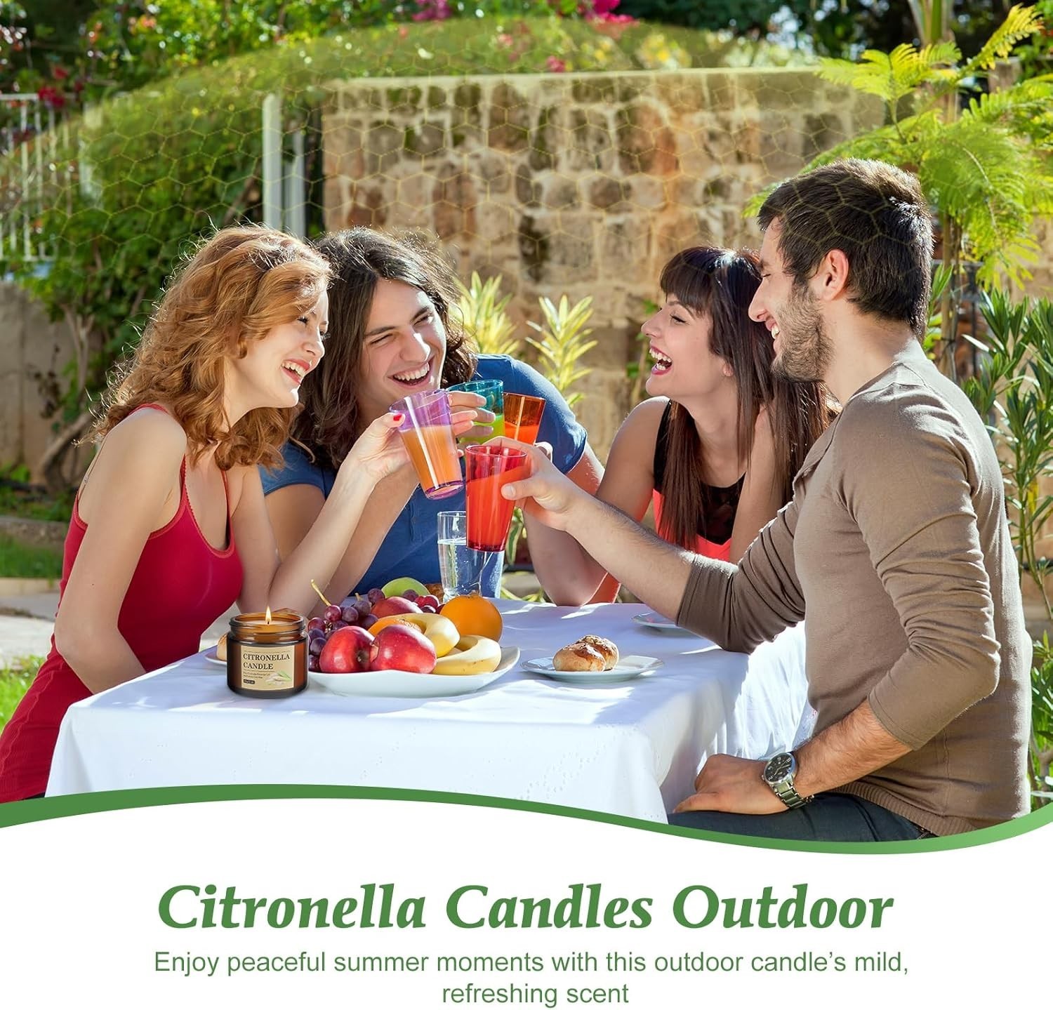 Citronella Candles Outdoor, 8 Pack Citronella Candles with Lids, 120 Hours Bu…